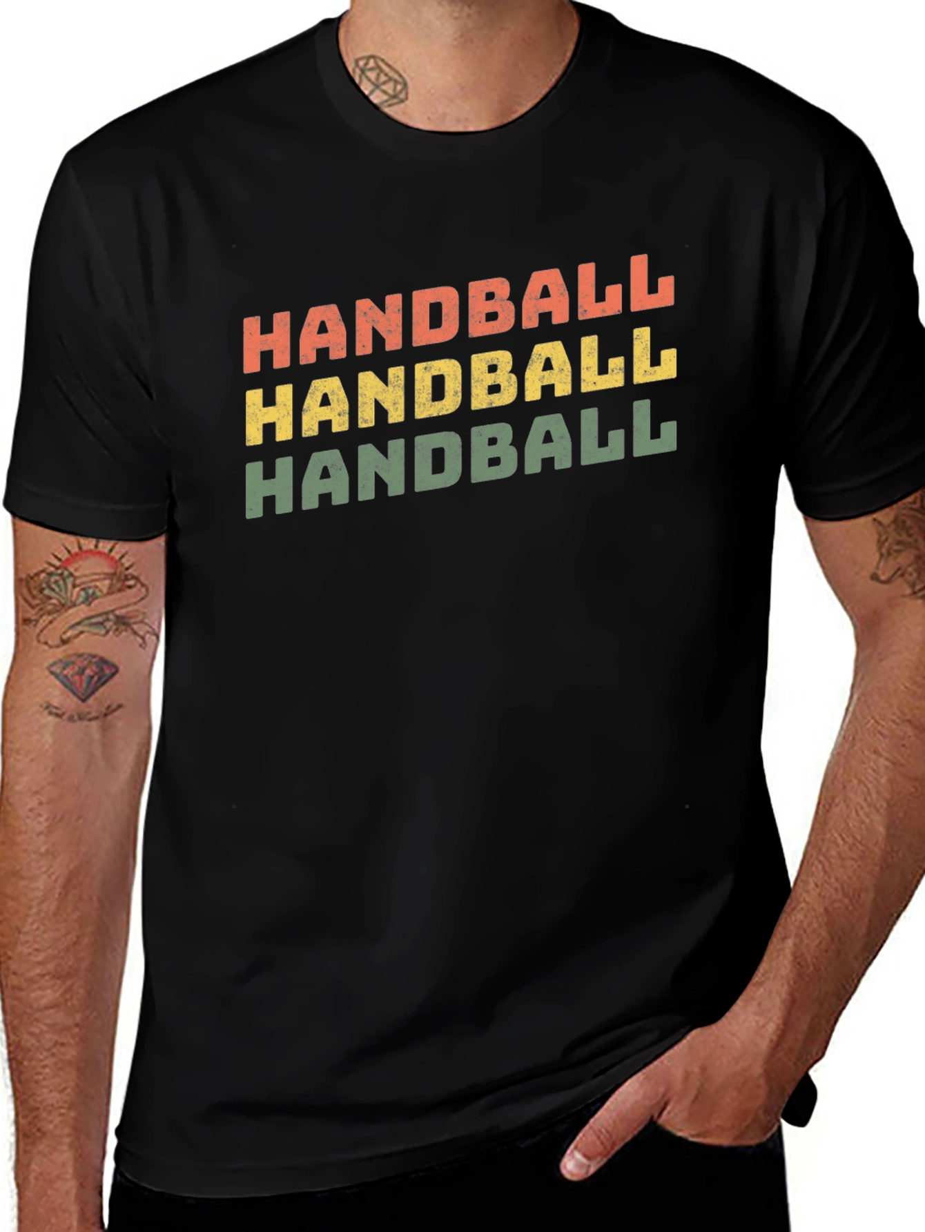 Handball Graphic Tee Retro Style Sport Shirt