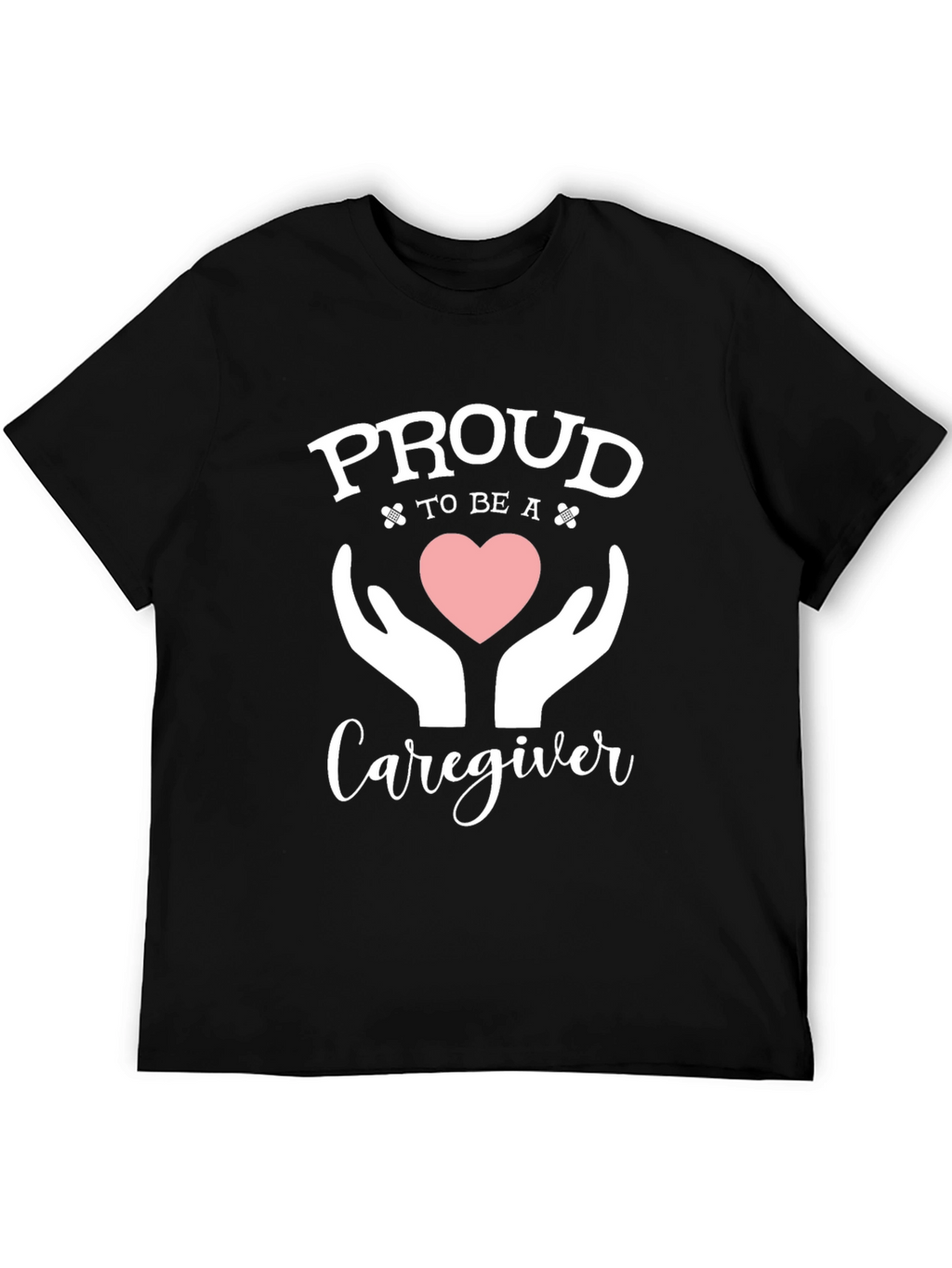 Proud Caregiver T-Shirt - Heart & Hands Design