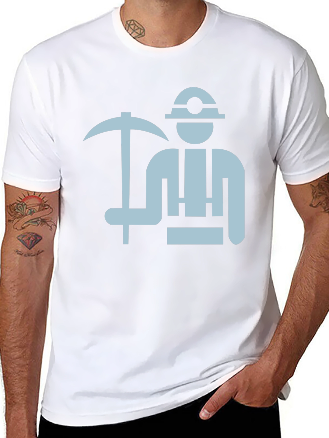 Miner Graphic Tee - Black Cotton T-Shirt