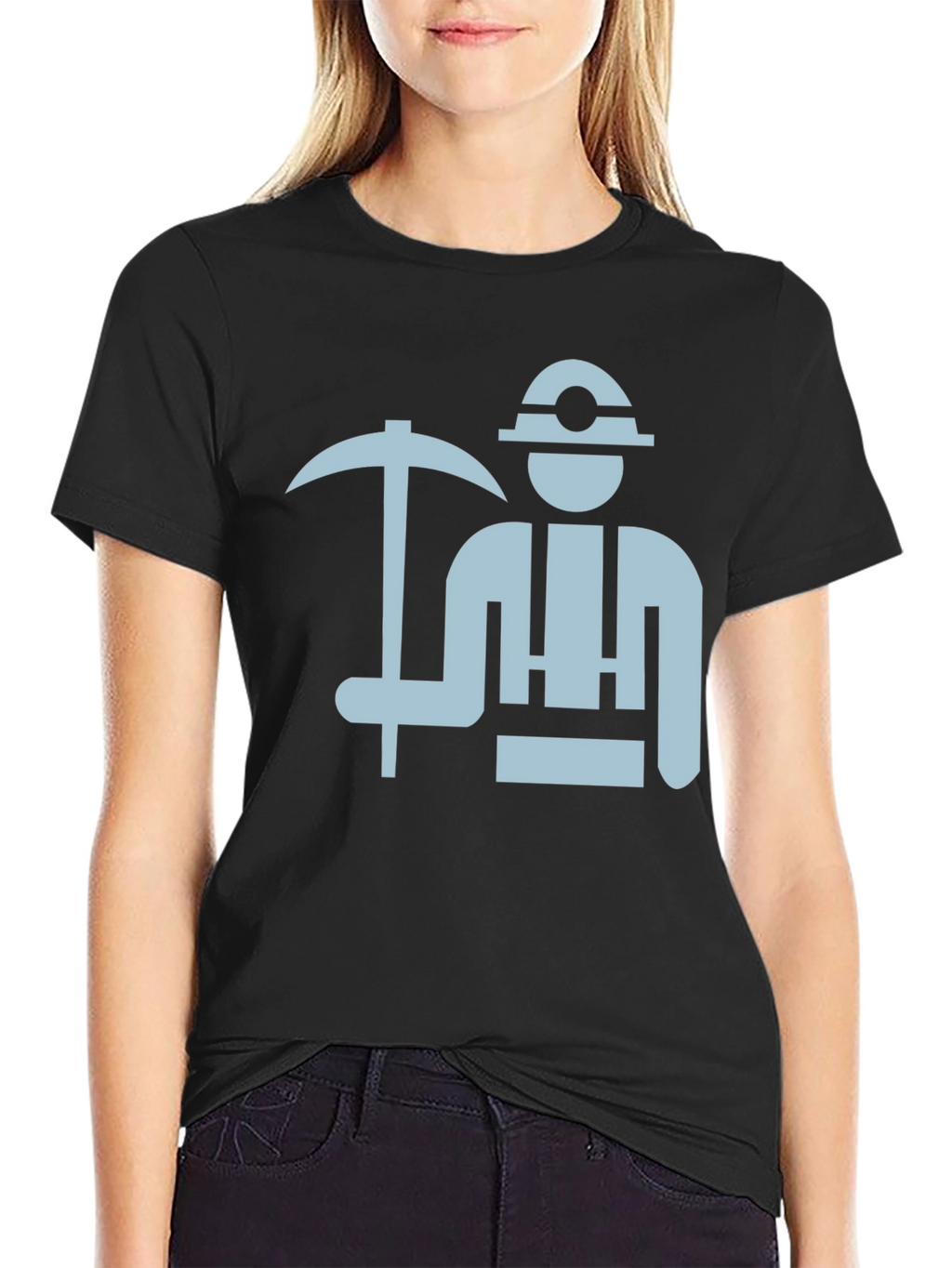 Miner Graphic Tee - Black Cotton T-Shirt