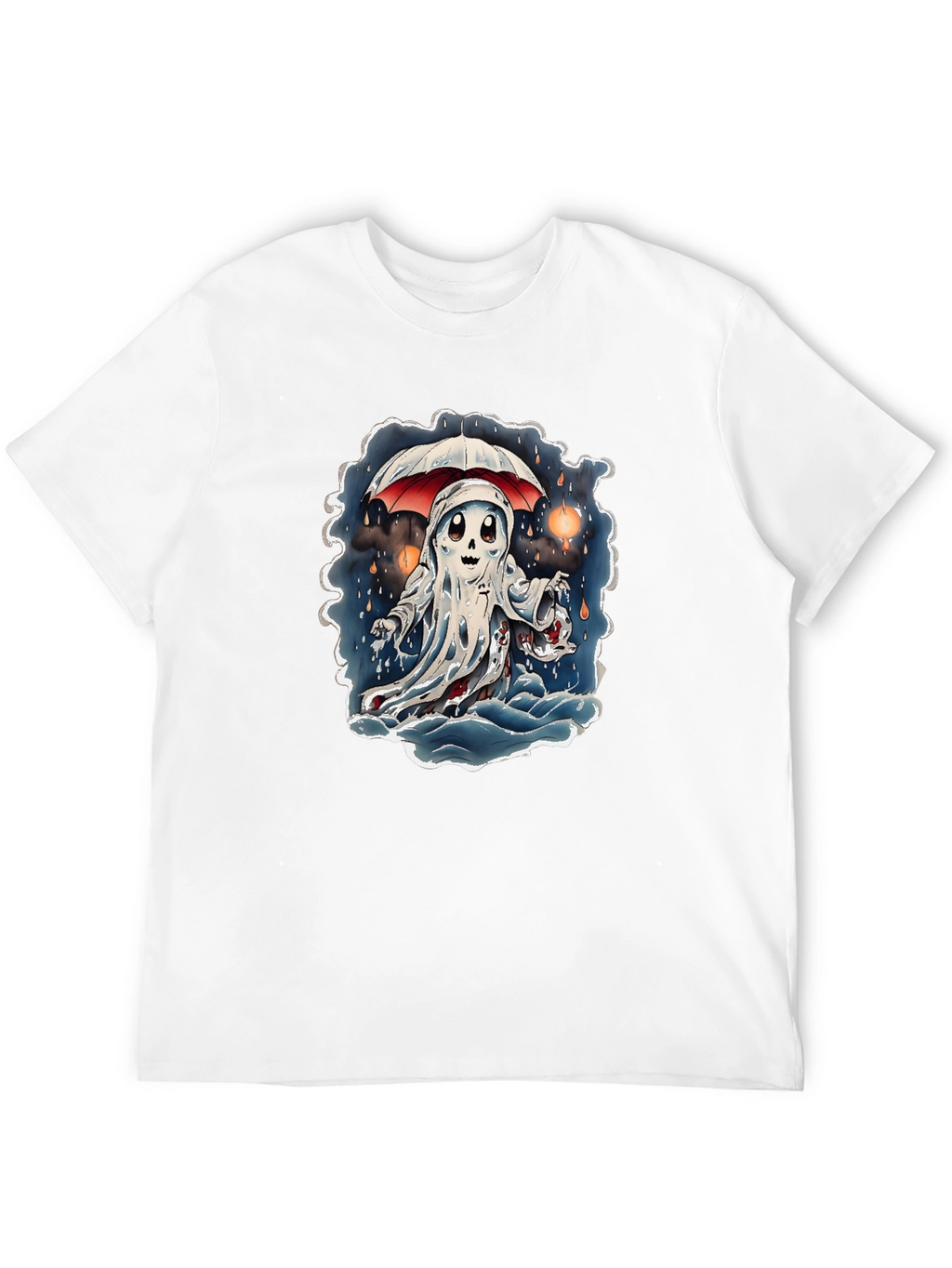 Ghostly Cartoon Graphic T-Shirt