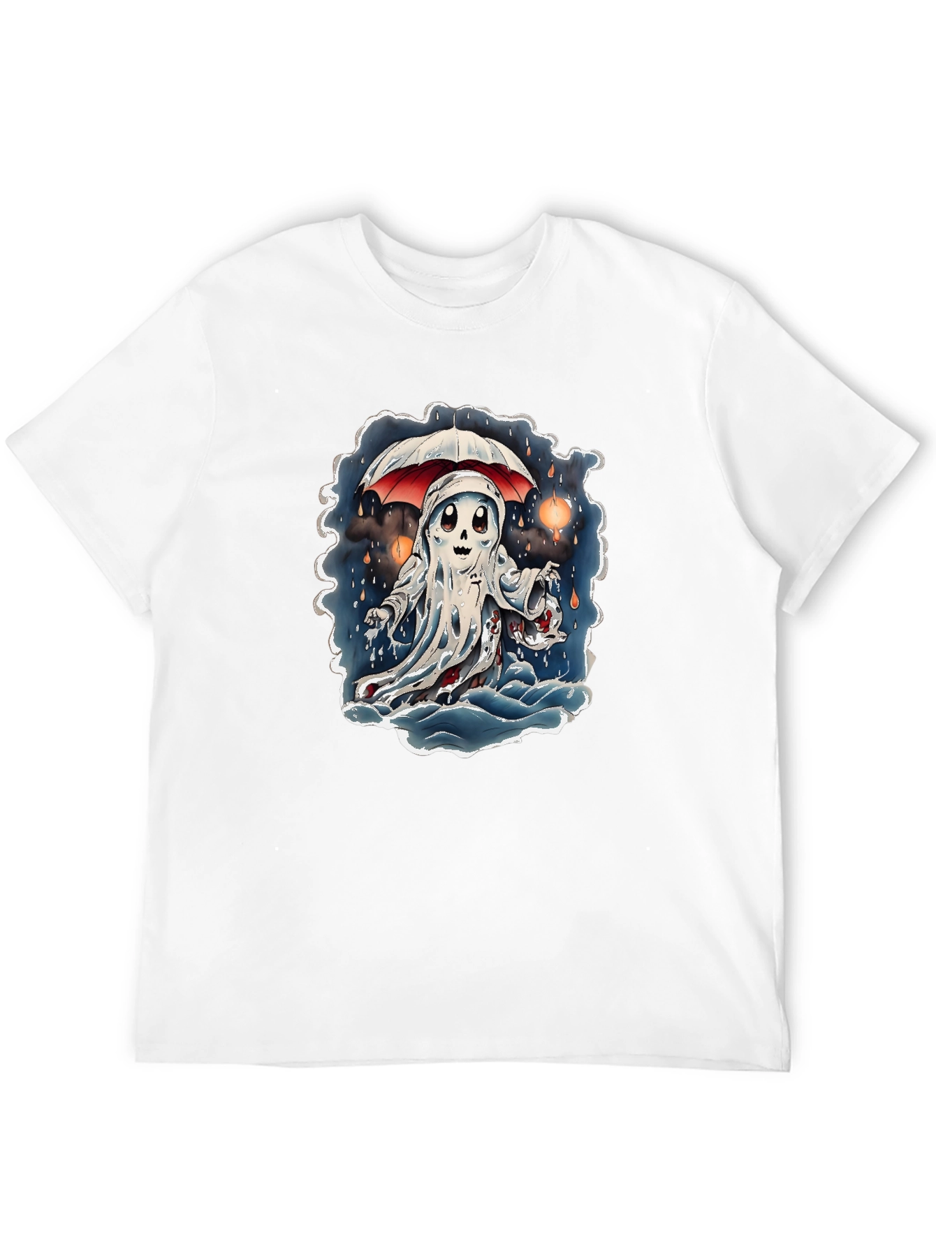 Ghostly Cartoon Graphic T-Shirt