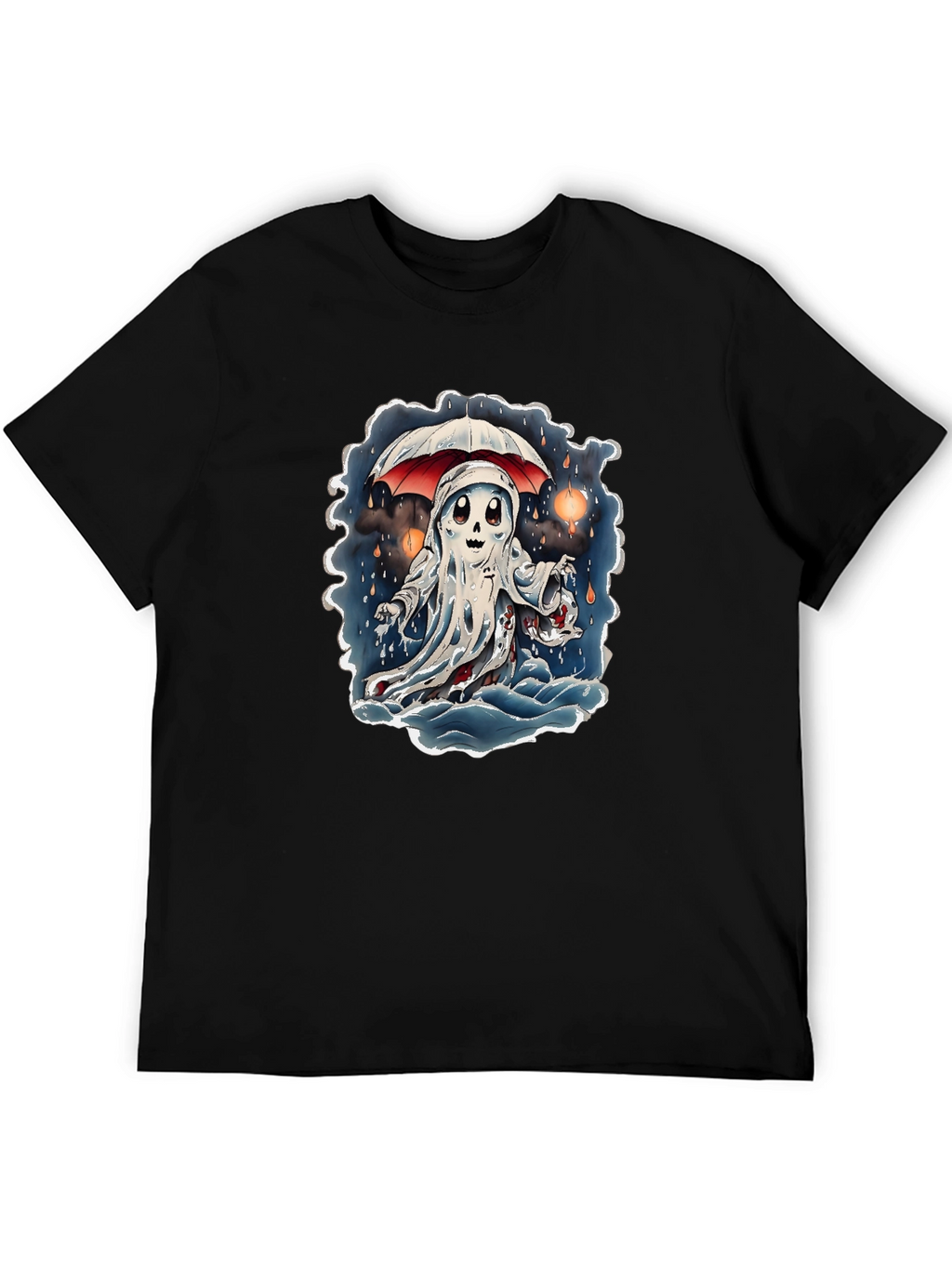 Ghostly Cartoon Graphic T-Shirt