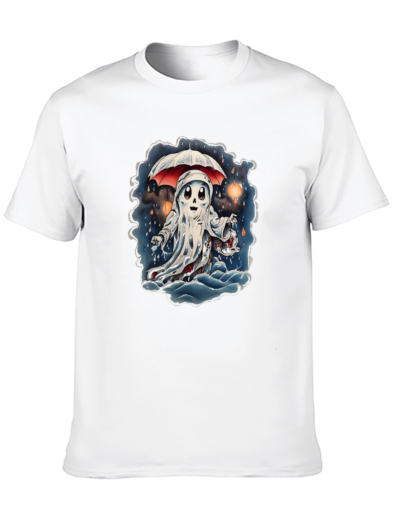 Ghostly Cartoon Graphic T-Shirt