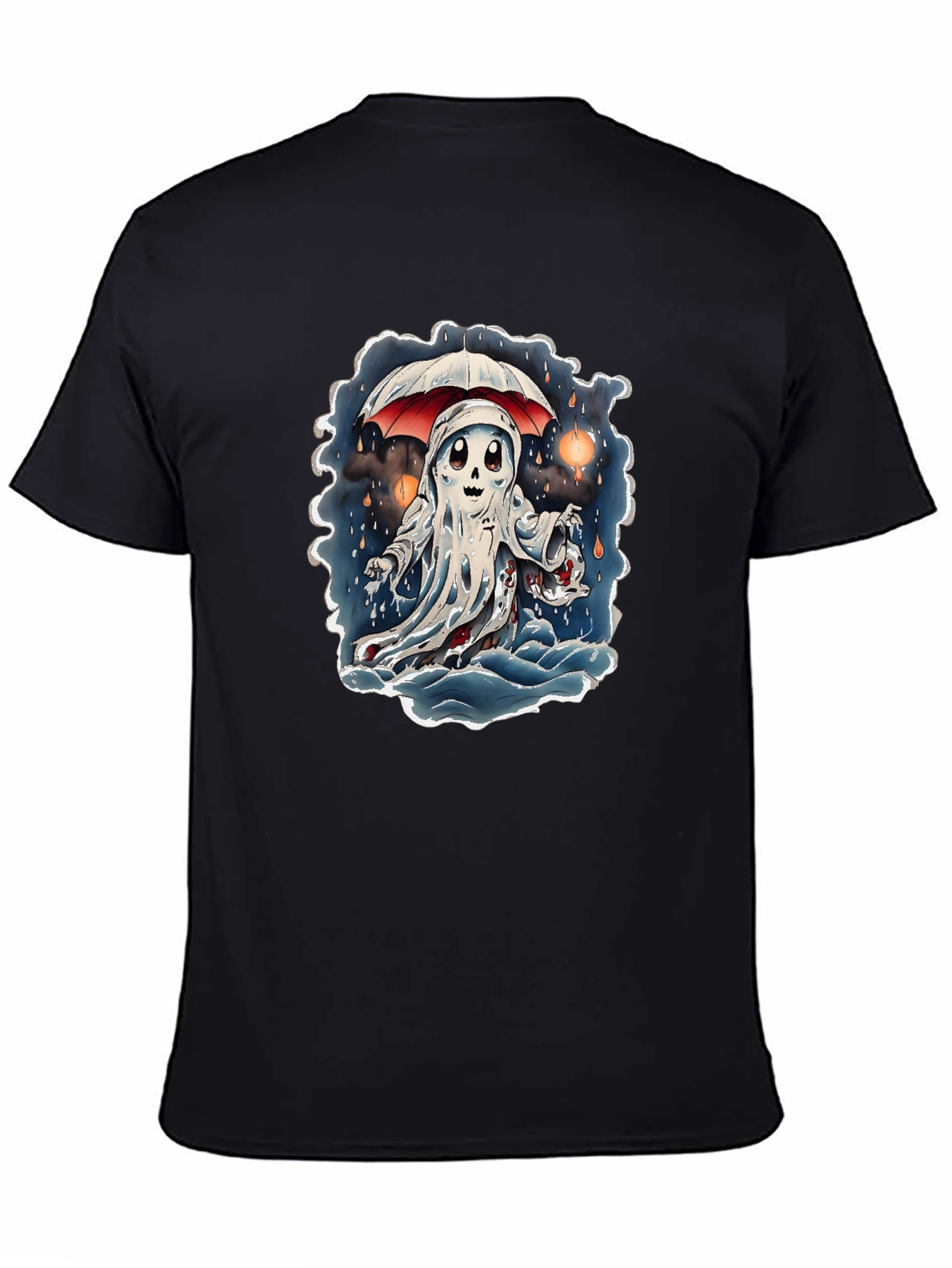 Ghostly Cartoon Graphic T-Shirt