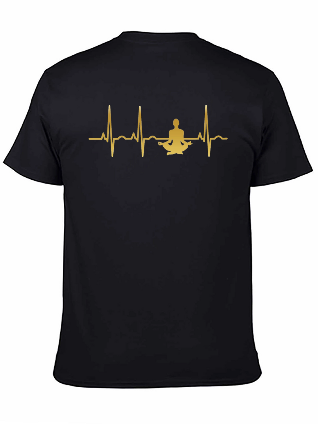 Yoga Heartbeat Black T-Shirt - Meditate in Style