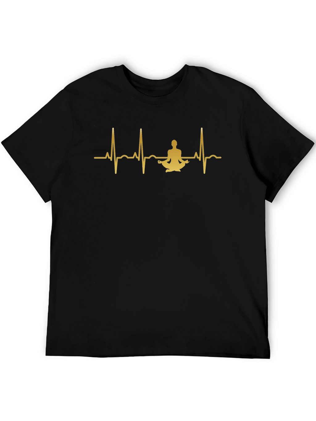 Yoga Heartbeat Black T-Shirt - Meditate in Style