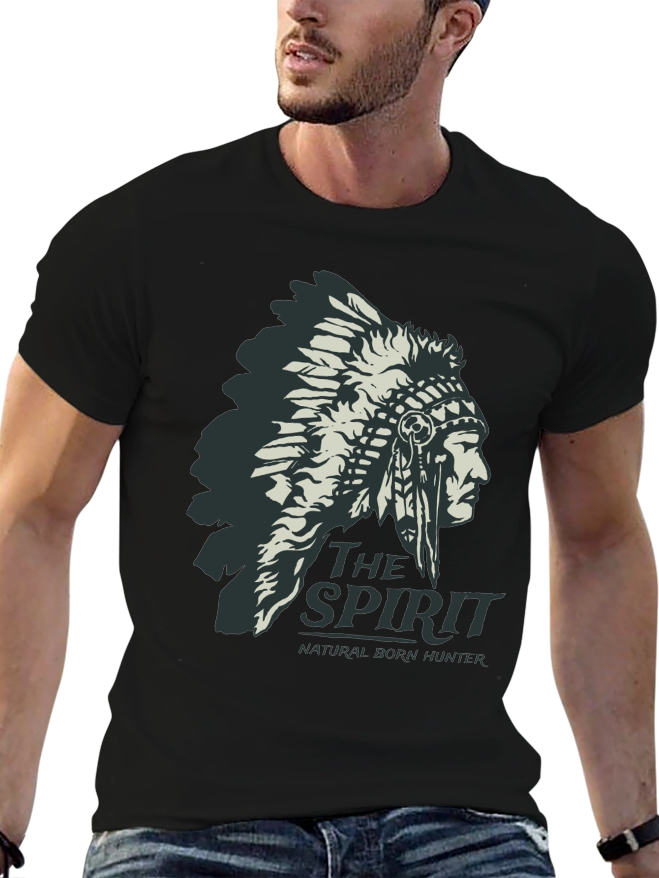 Native American Spirit T-Shirt - Natural Born Hunter Tee
