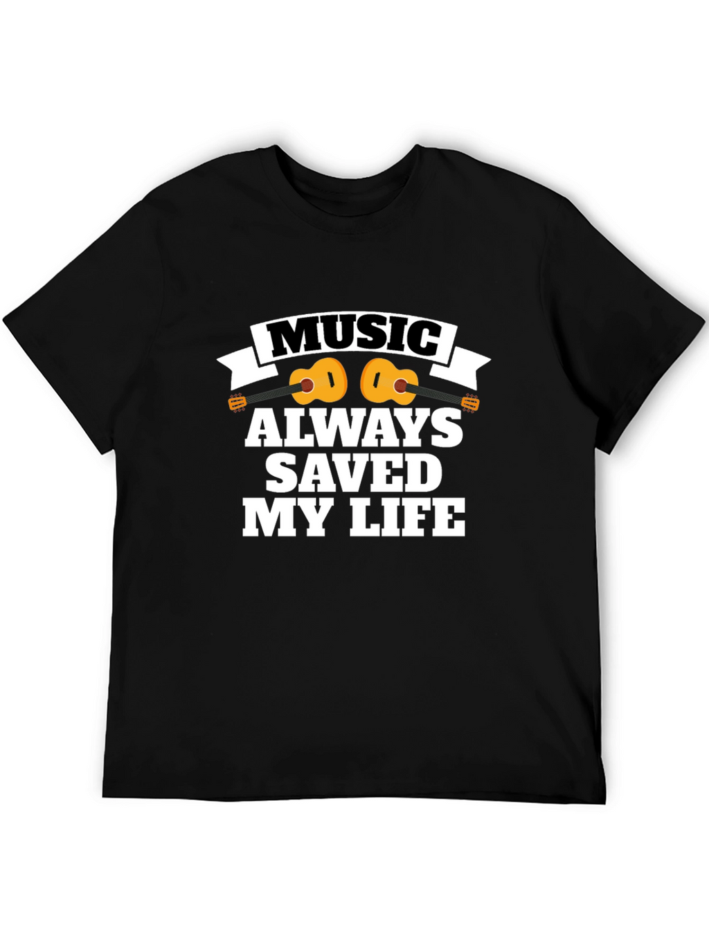 Music Saved My Life Black T-Shirt