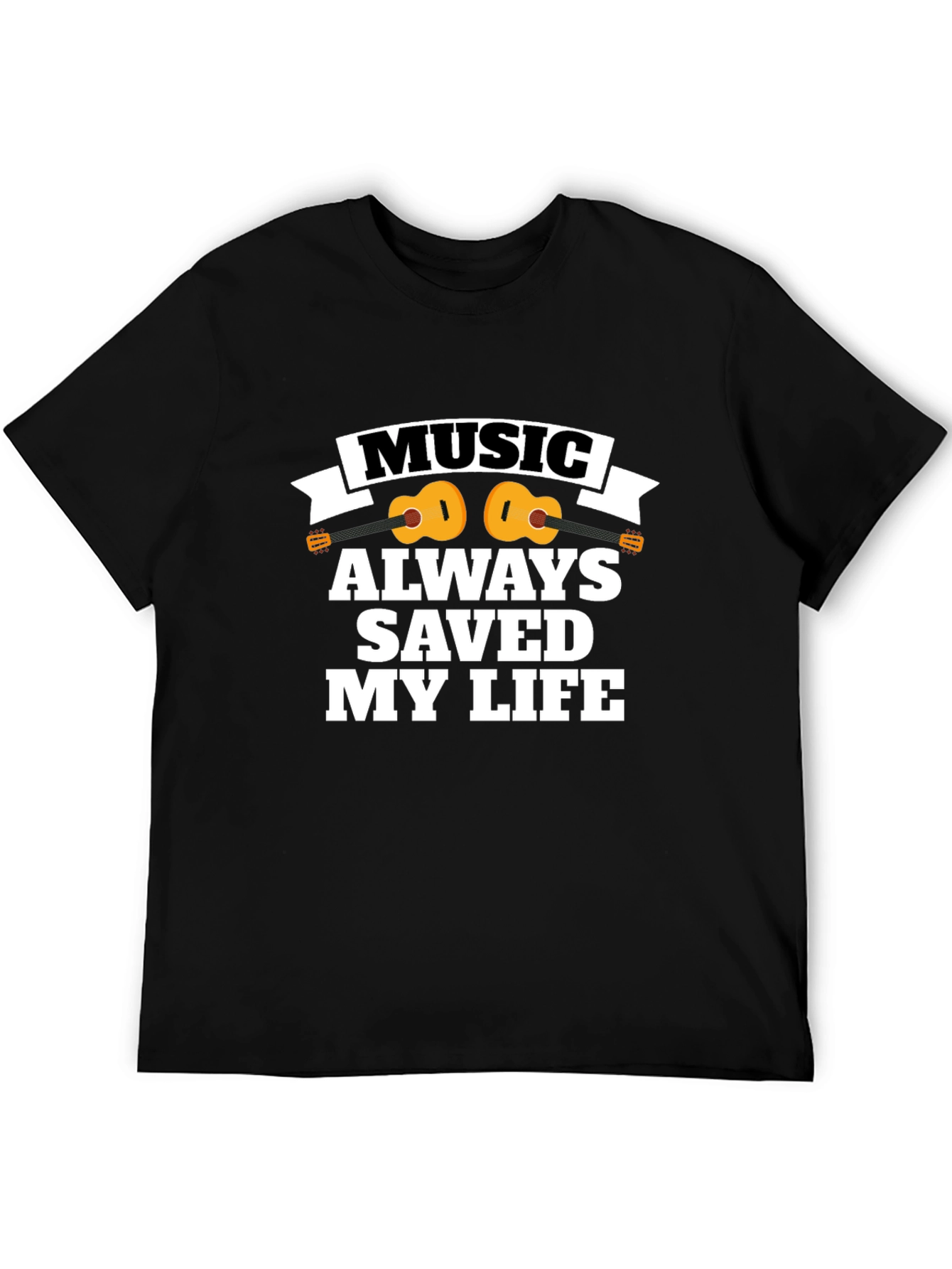 Music Saved My Life Black T-Shirt