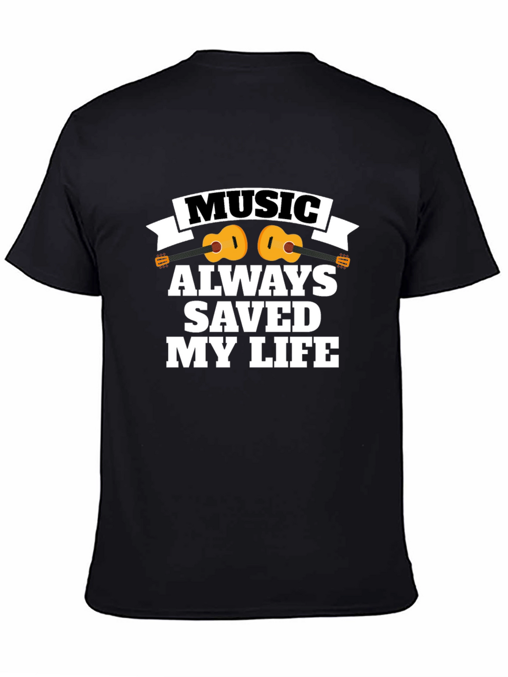 Music Saved My Life Black T-Shirt