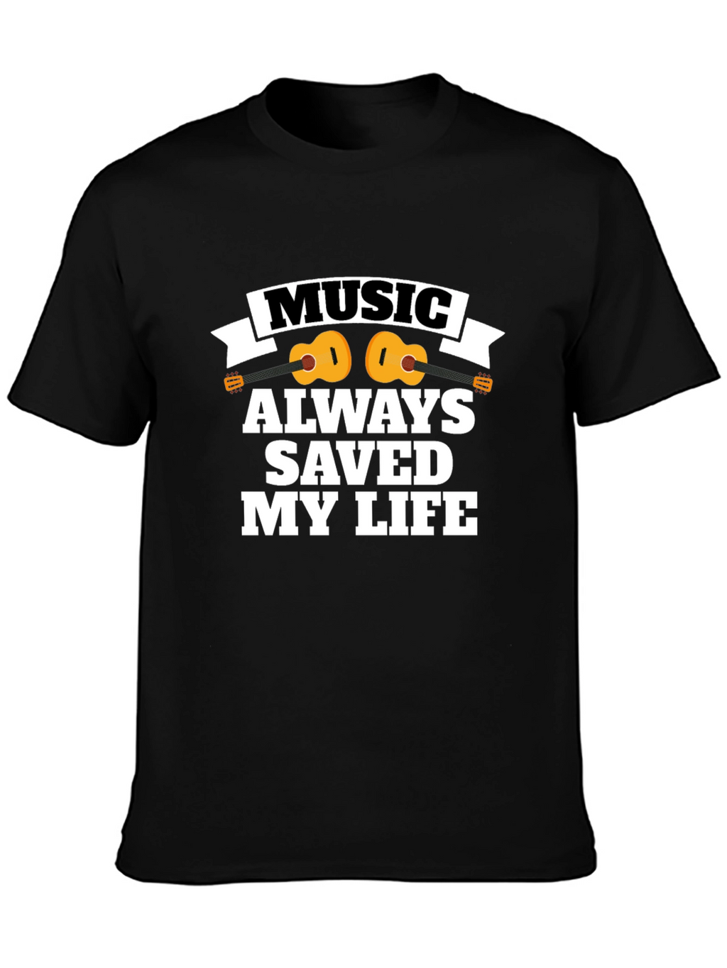 Music Saved My Life Black T-Shirt