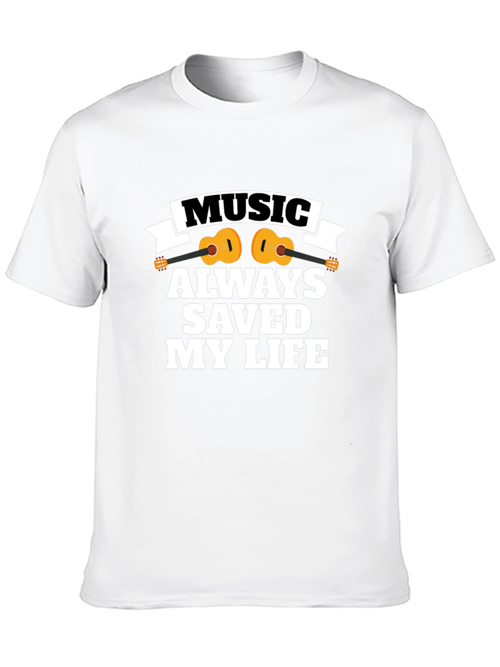 Music Saved My Life Black T-Shirt