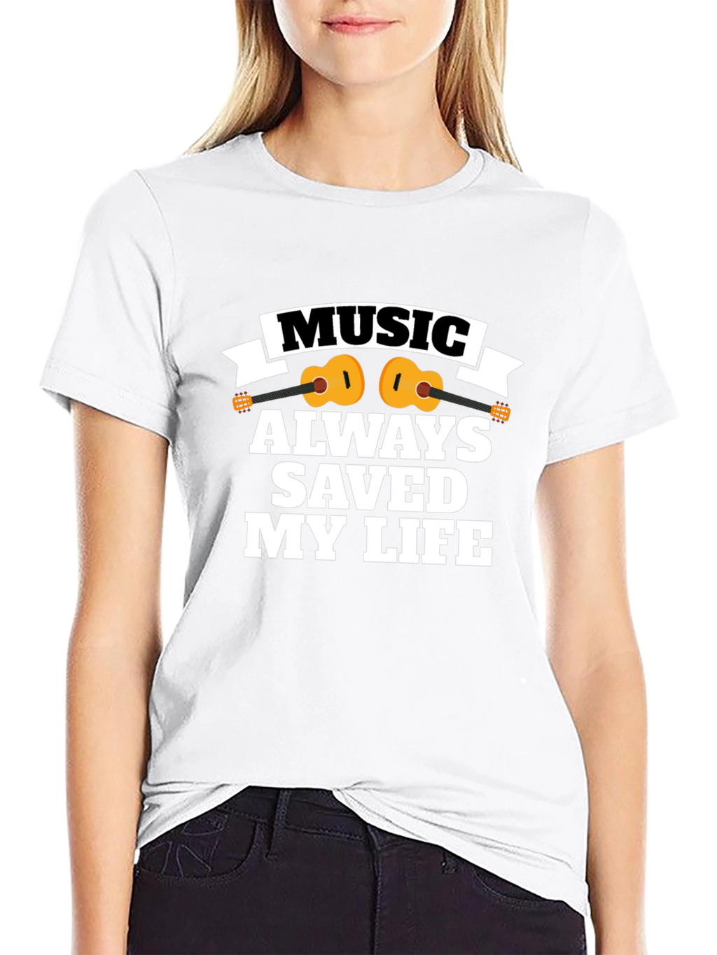 Music Saved My Life Black T-Shirt