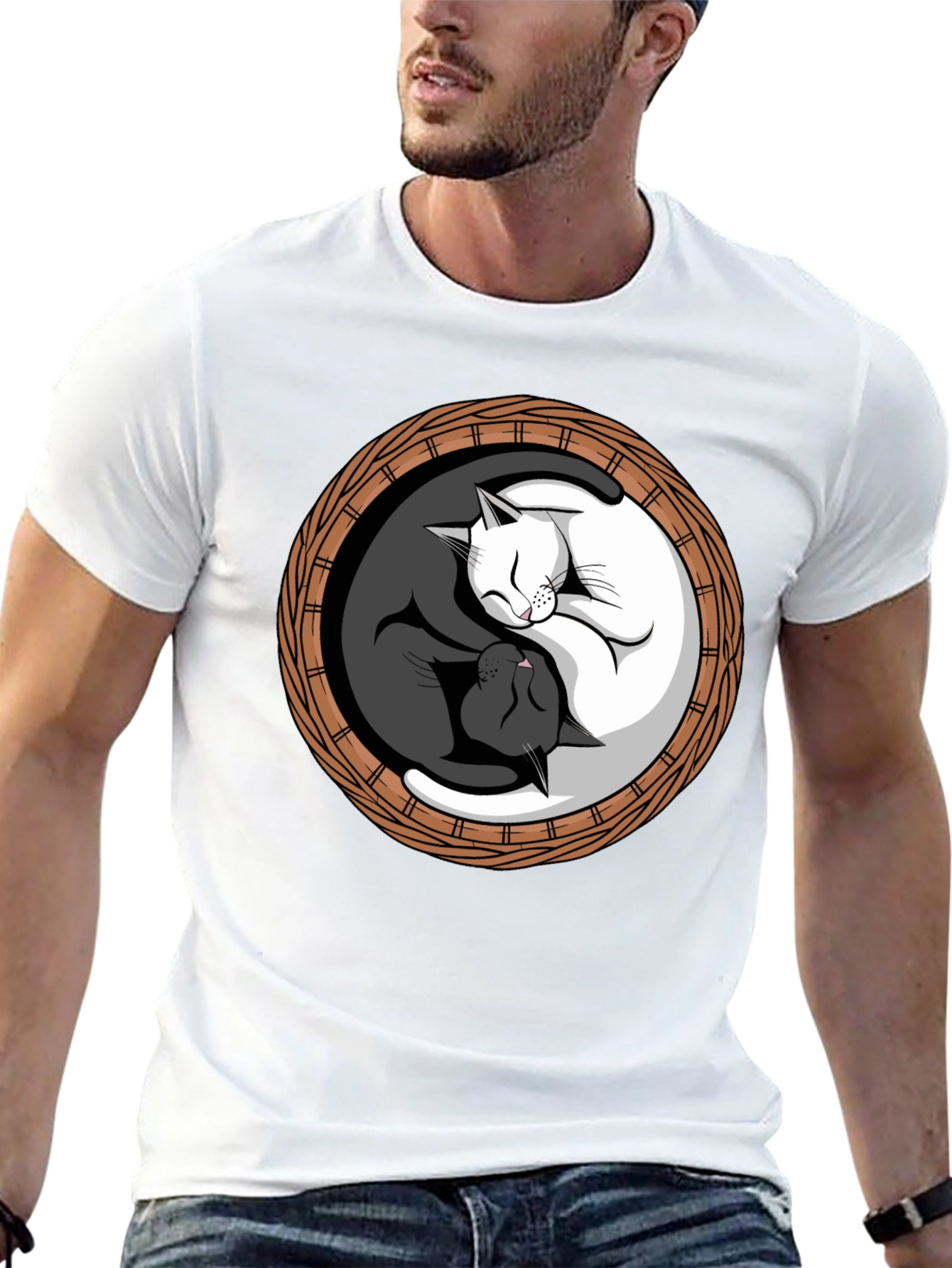 Yin Yang Cats T-Shirt - Balance & Harmony