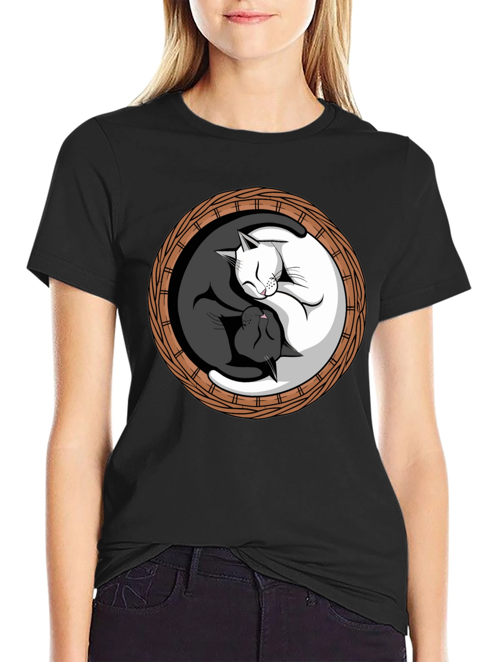 Yin Yang Cats T-Shirt - Balance & Harmony