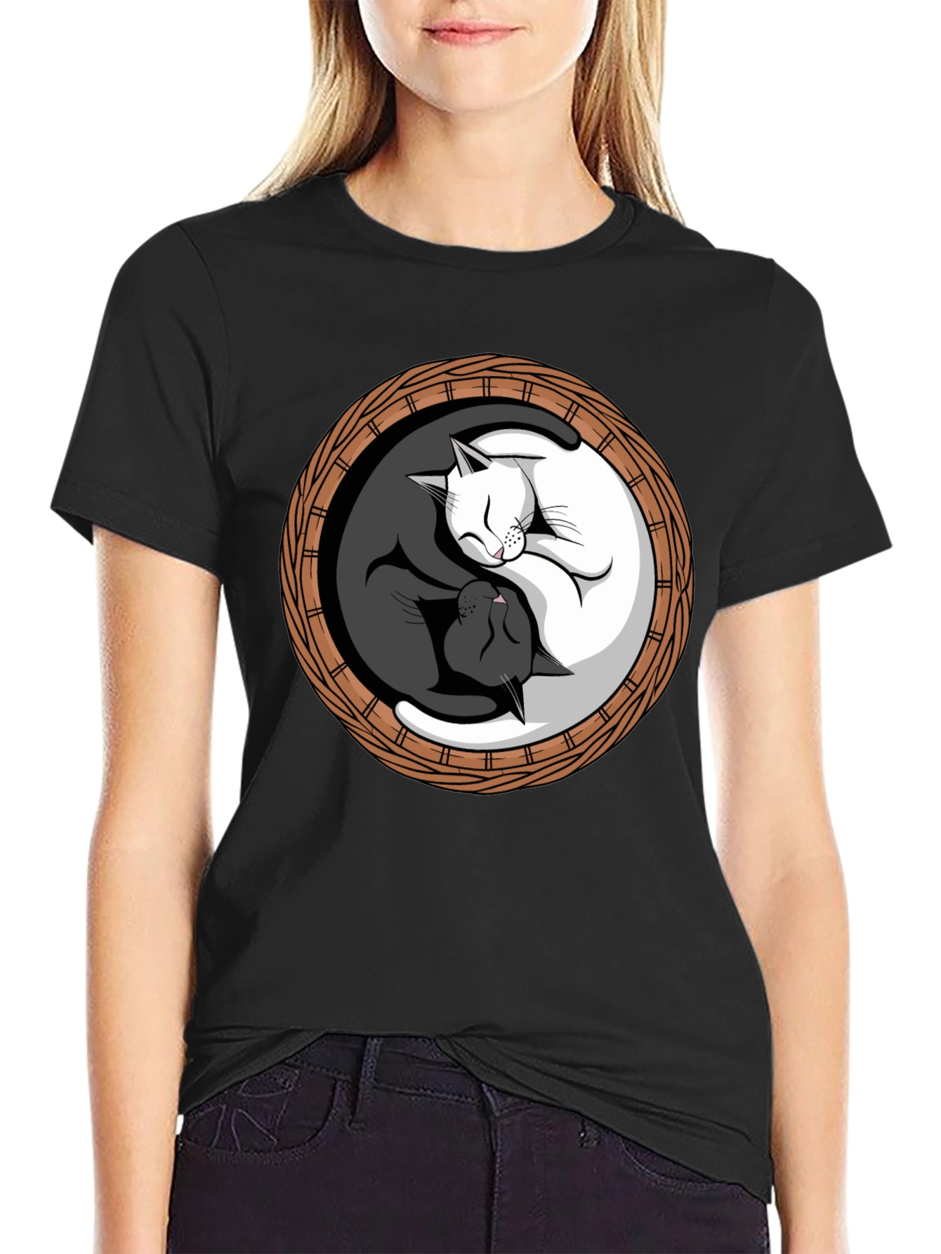 Yin Yang Cats T-Shirt - Balance & Harmony