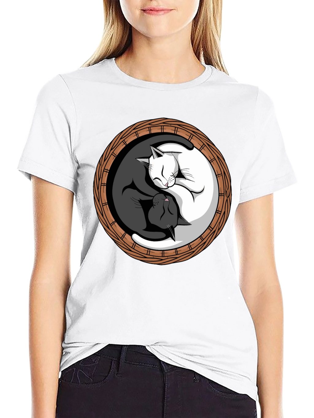 Yin Yang Cats T-Shirt - Balance & Harmony