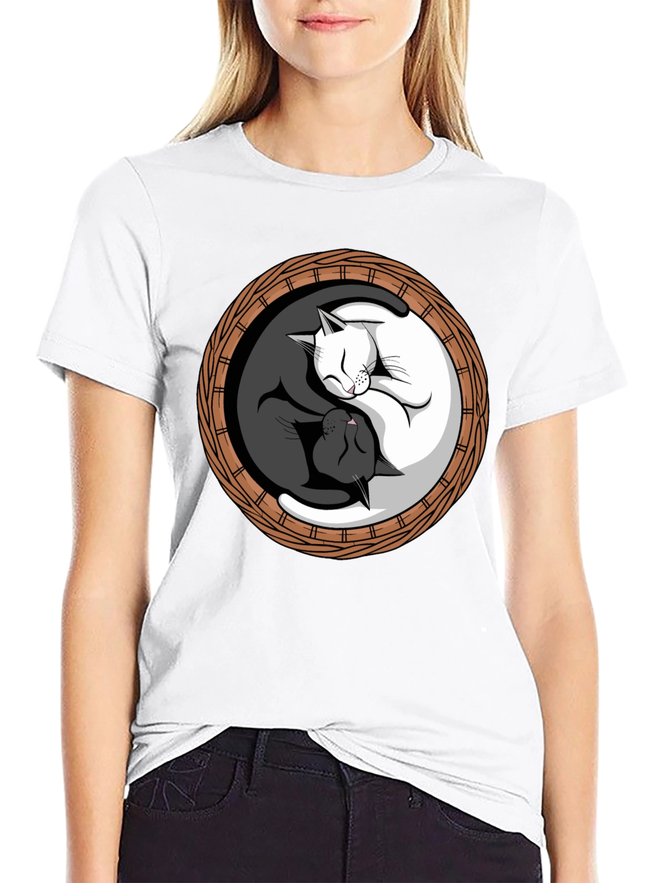 Yin Yang Cats T-Shirt - Balance & Harmony