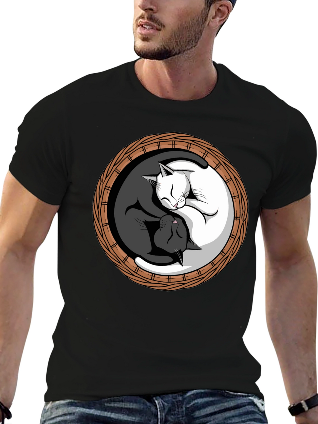 Yin Yang Cats T-Shirt - Balance & Harmony