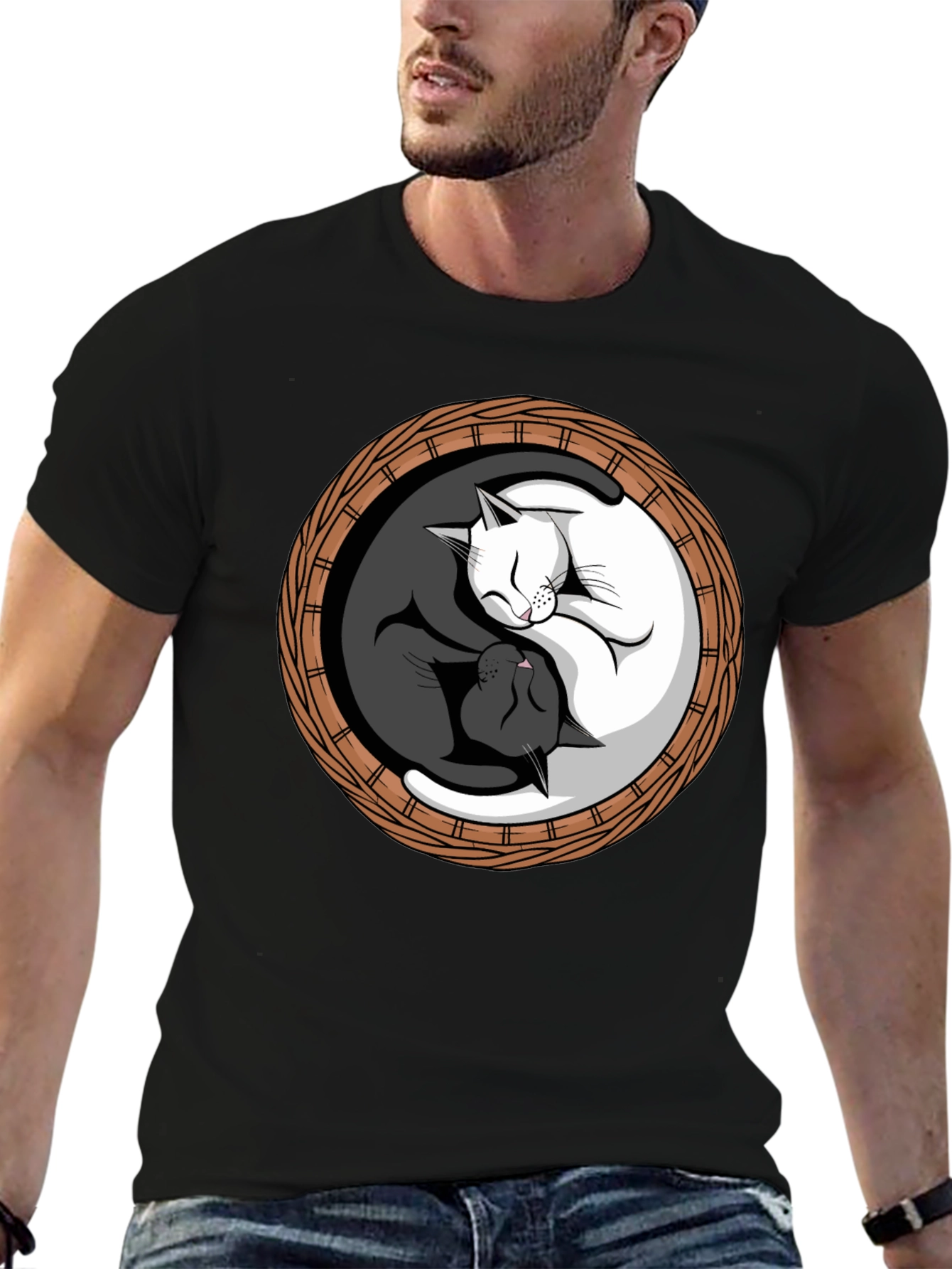 Yin Yang Cats T-Shirt - Balance & Harmony