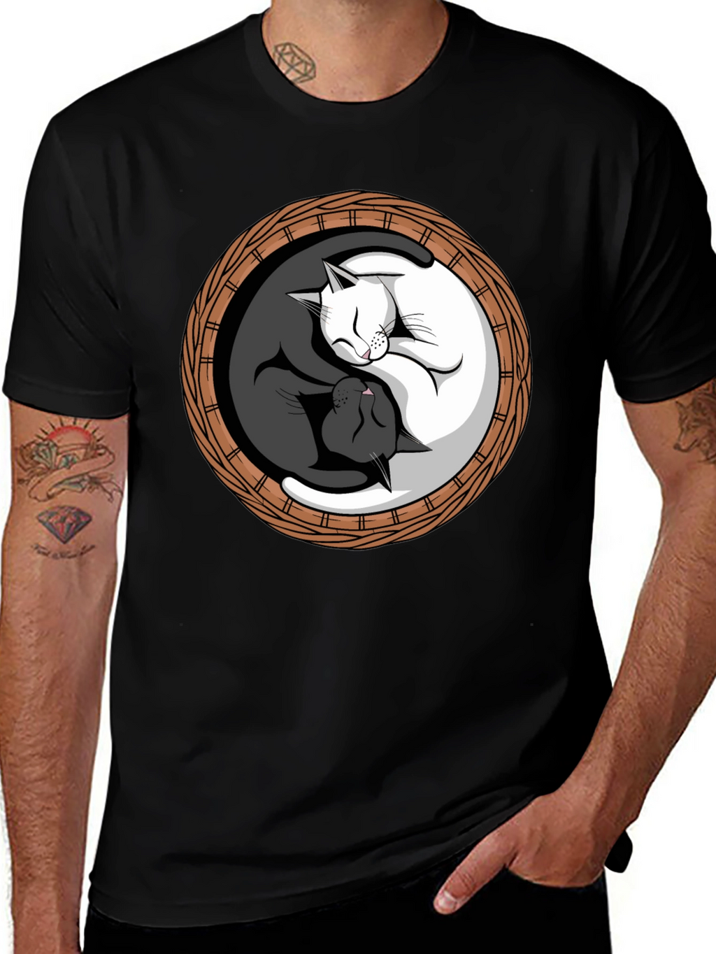 Yin Yang Cats T-Shirt - Balance & Harmony