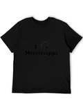 I Love Mississippi Fishing T-Shirt - Black