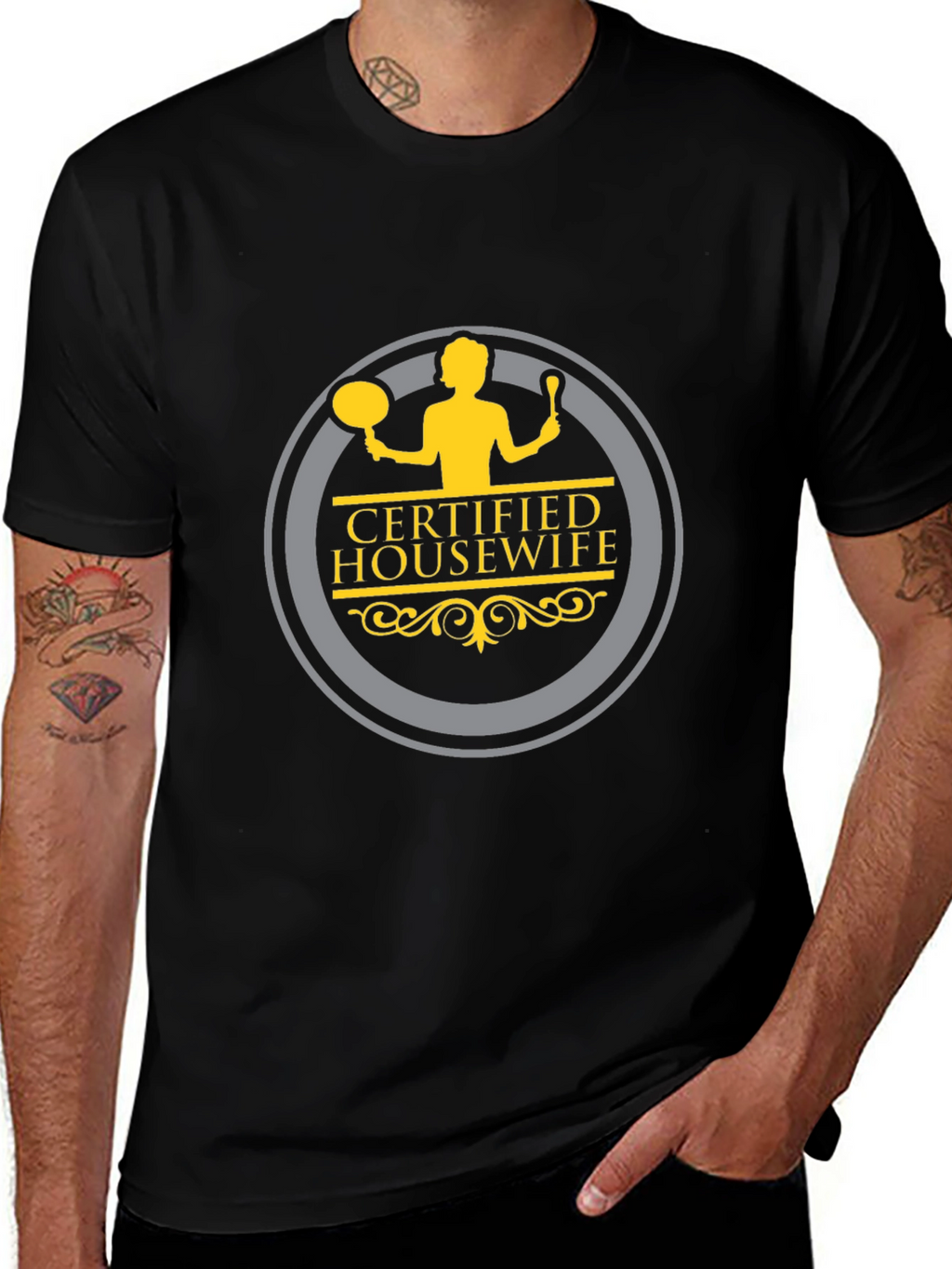 Certified Housewife Black Crew Neck T-Shirt