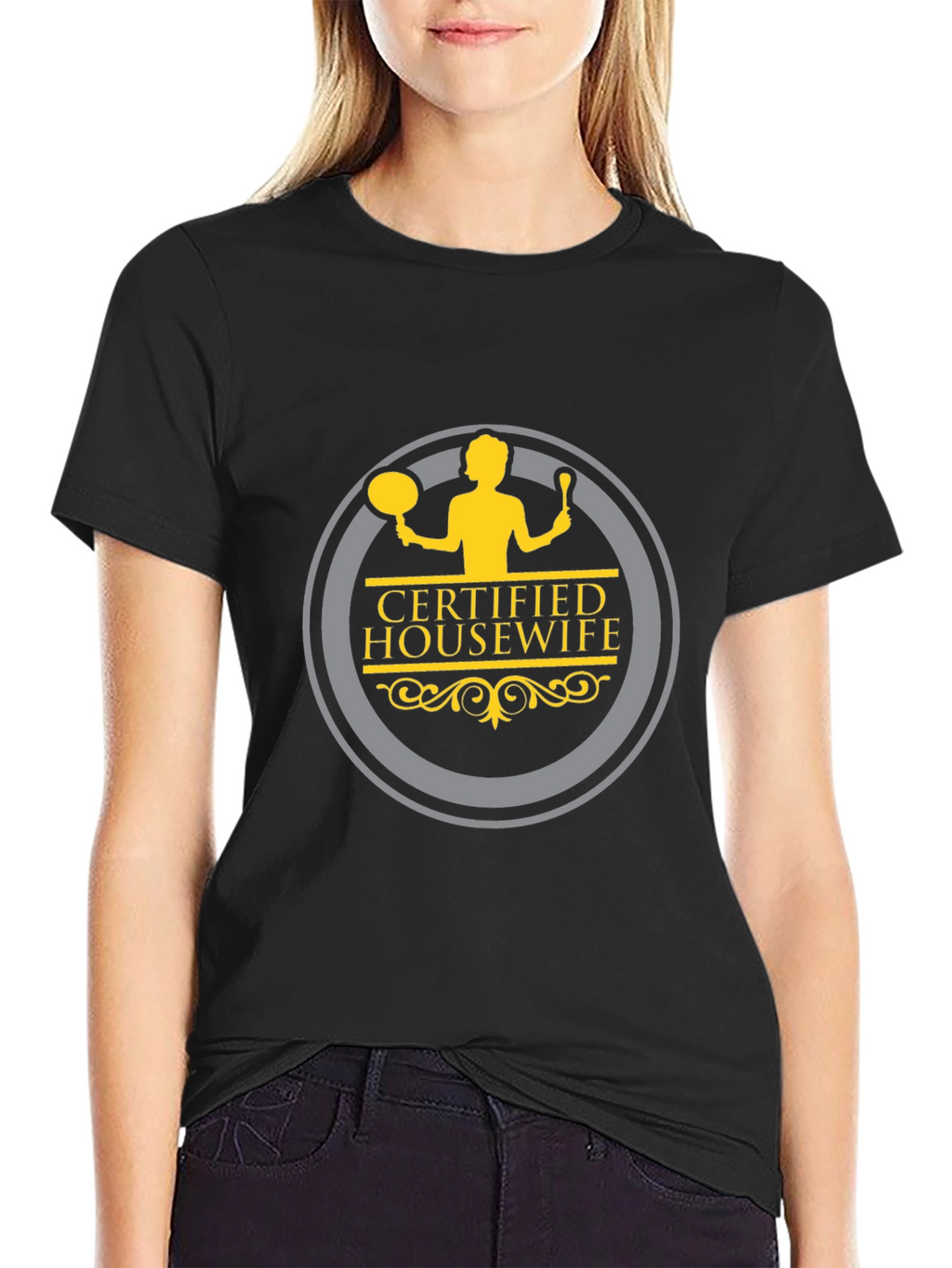 Certified Housewife Black Crew Neck T-Shirt