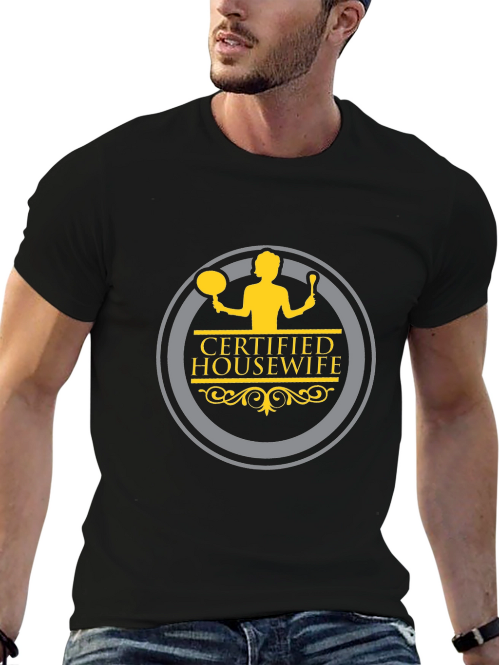 Certified Housewife Black Crew Neck T-Shirt