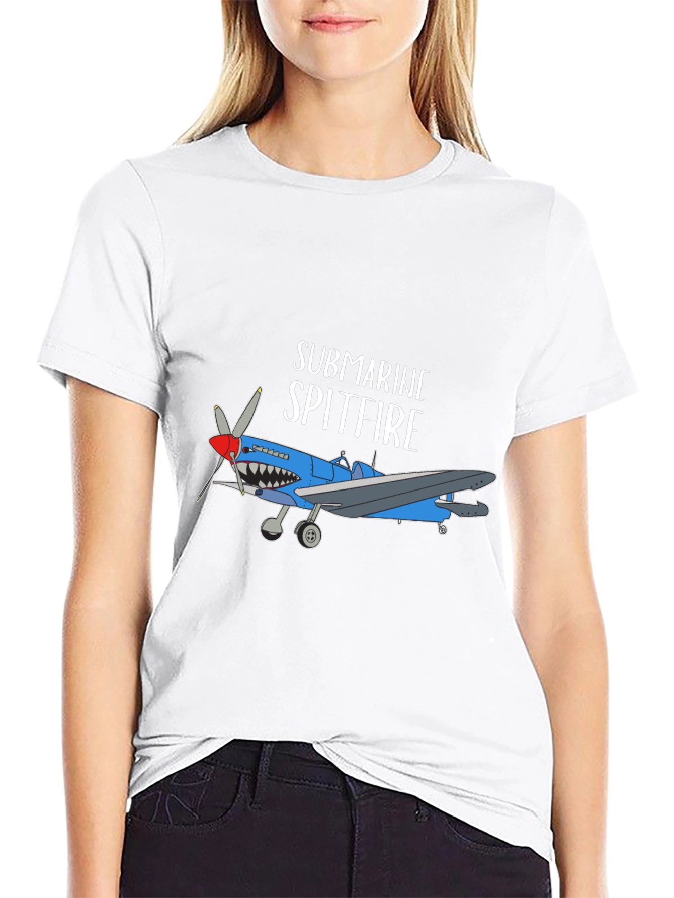 Submarine Spitfire Graphic Tee - Black Cotton Blend