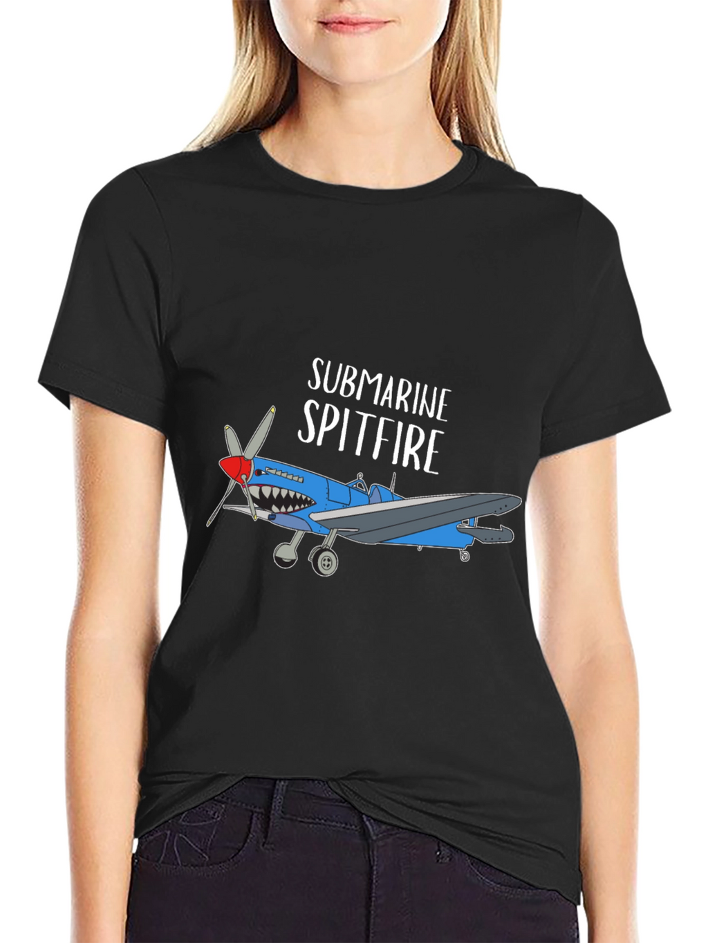 Submarine Spitfire Graphic Tee - Black Cotton Blend