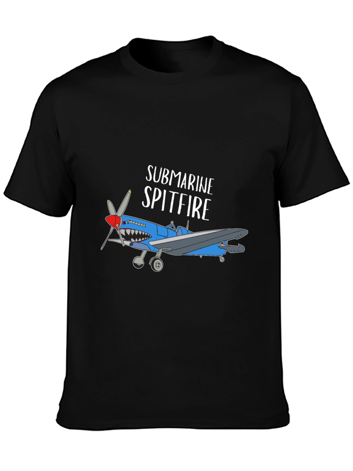 Submarine Spitfire Graphic Tee - Black Cotton Blend