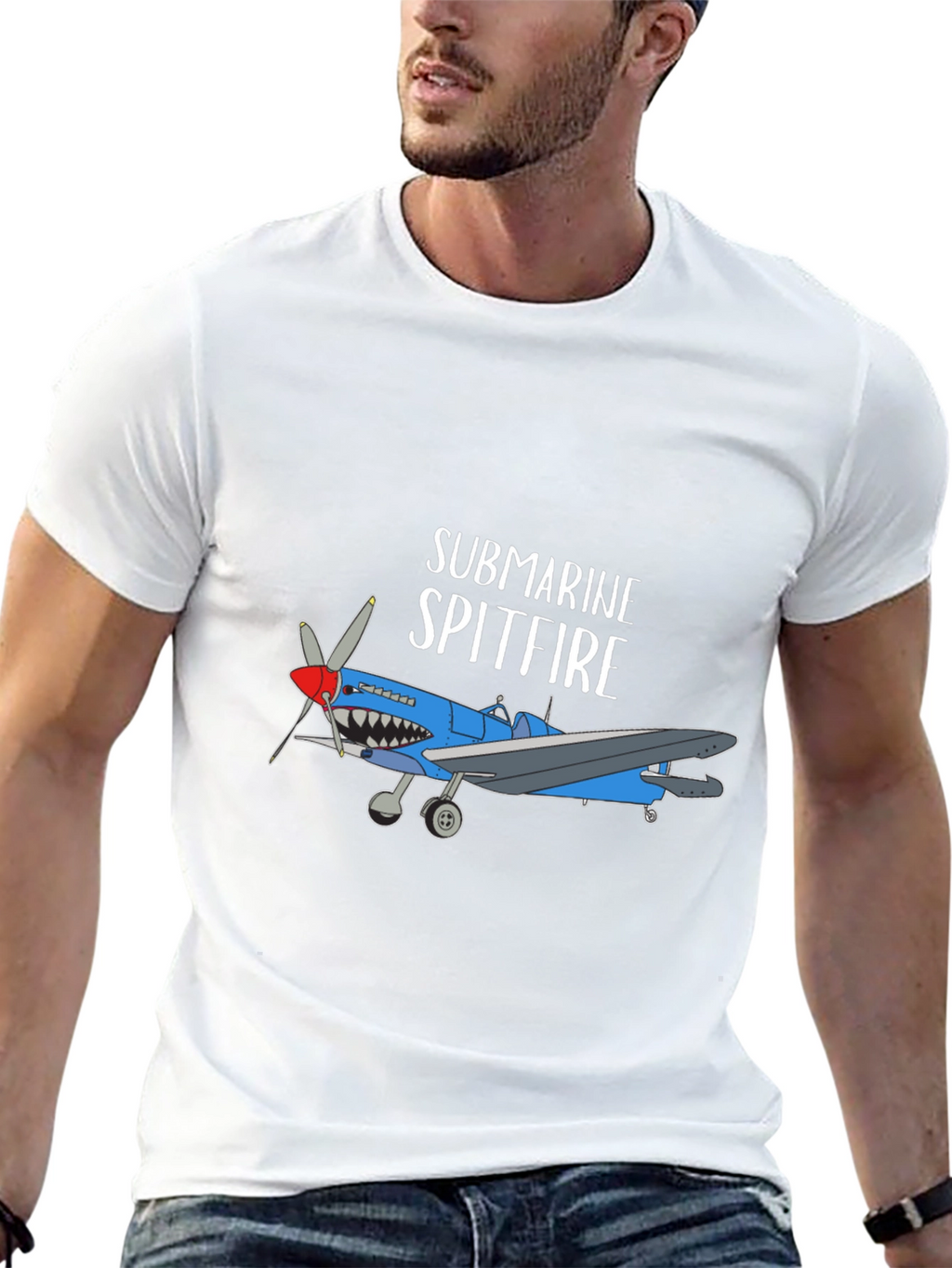 Submarine Spitfire Graphic Tee - Black Cotton Blend