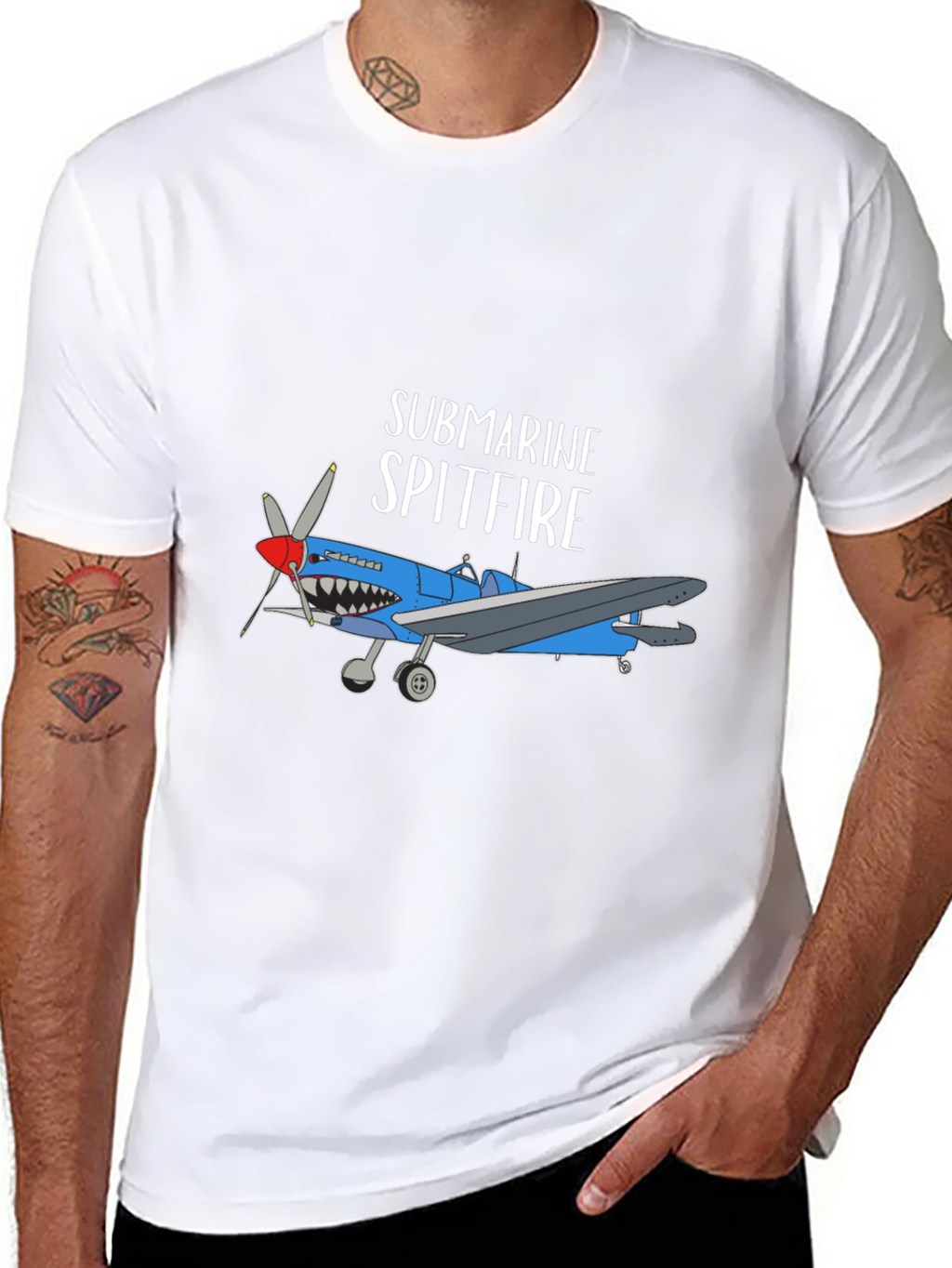 Submarine Spitfire Graphic Tee - Black Cotton Blend