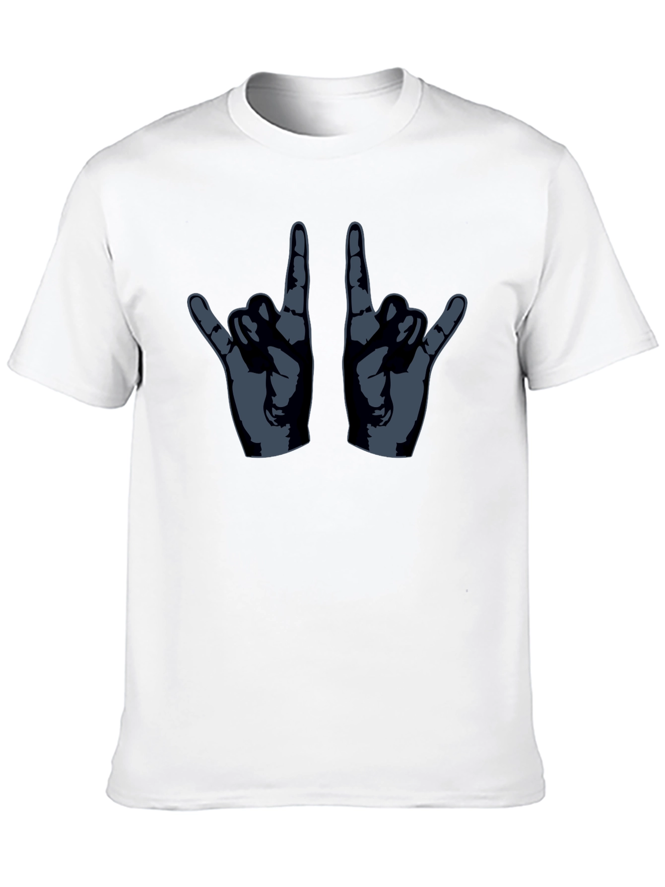 Rock On Hand Gesture Graphic T-Shirt