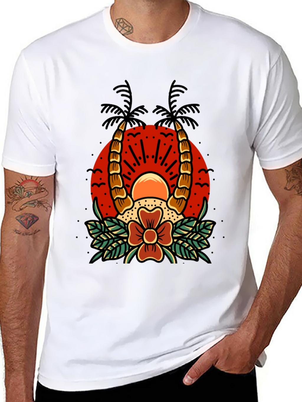 Tropical Sunset Graphic Tee - Island Vibes