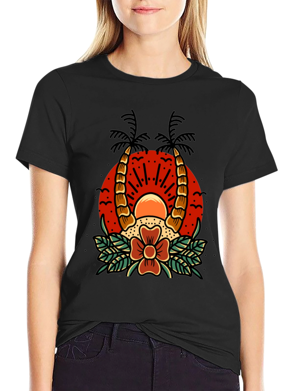 Tropical Sunset Graphic Tee - Island Vibes