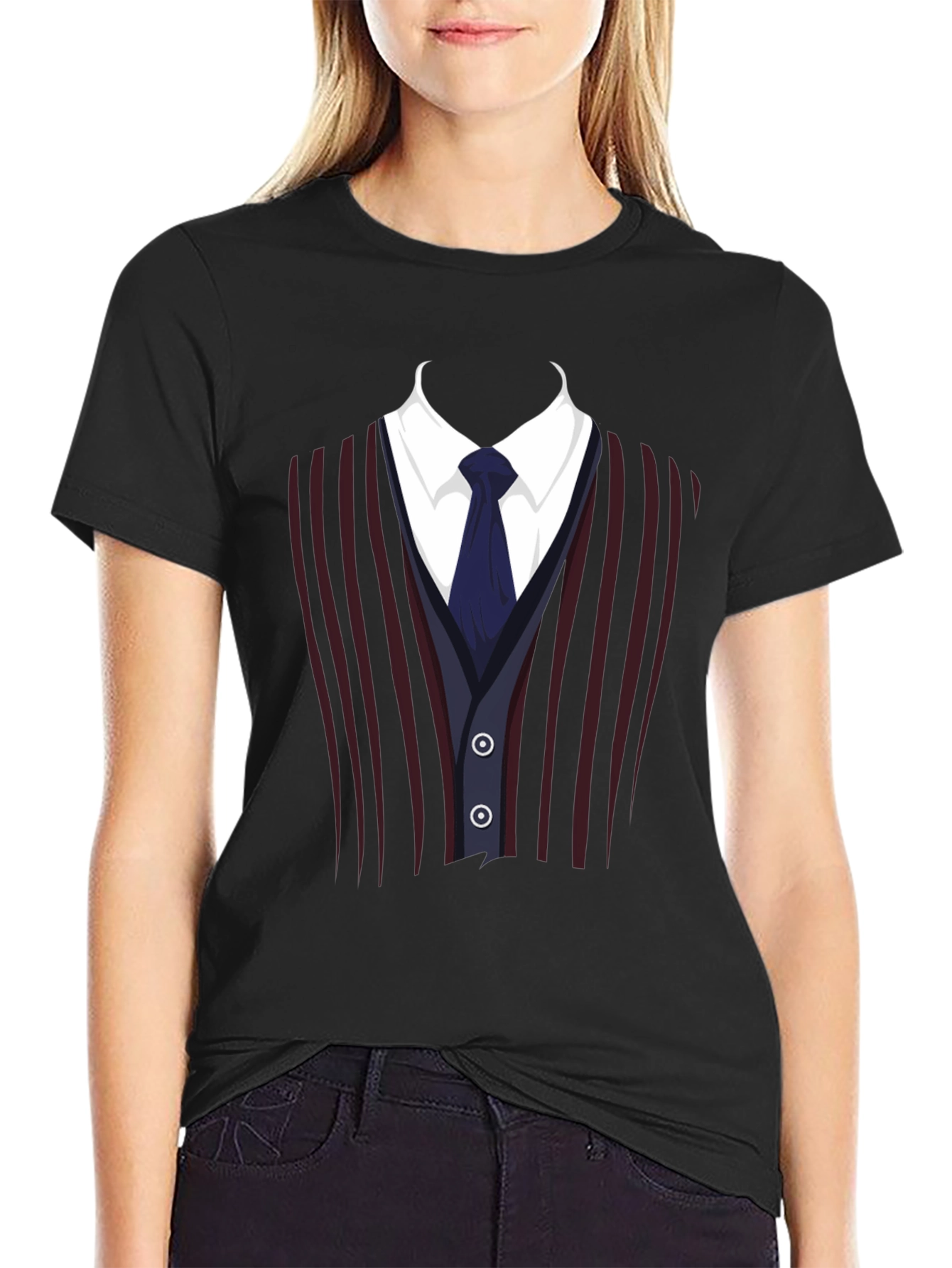 Suit Vest Graphic Tee - Funny Costume T-Shirt