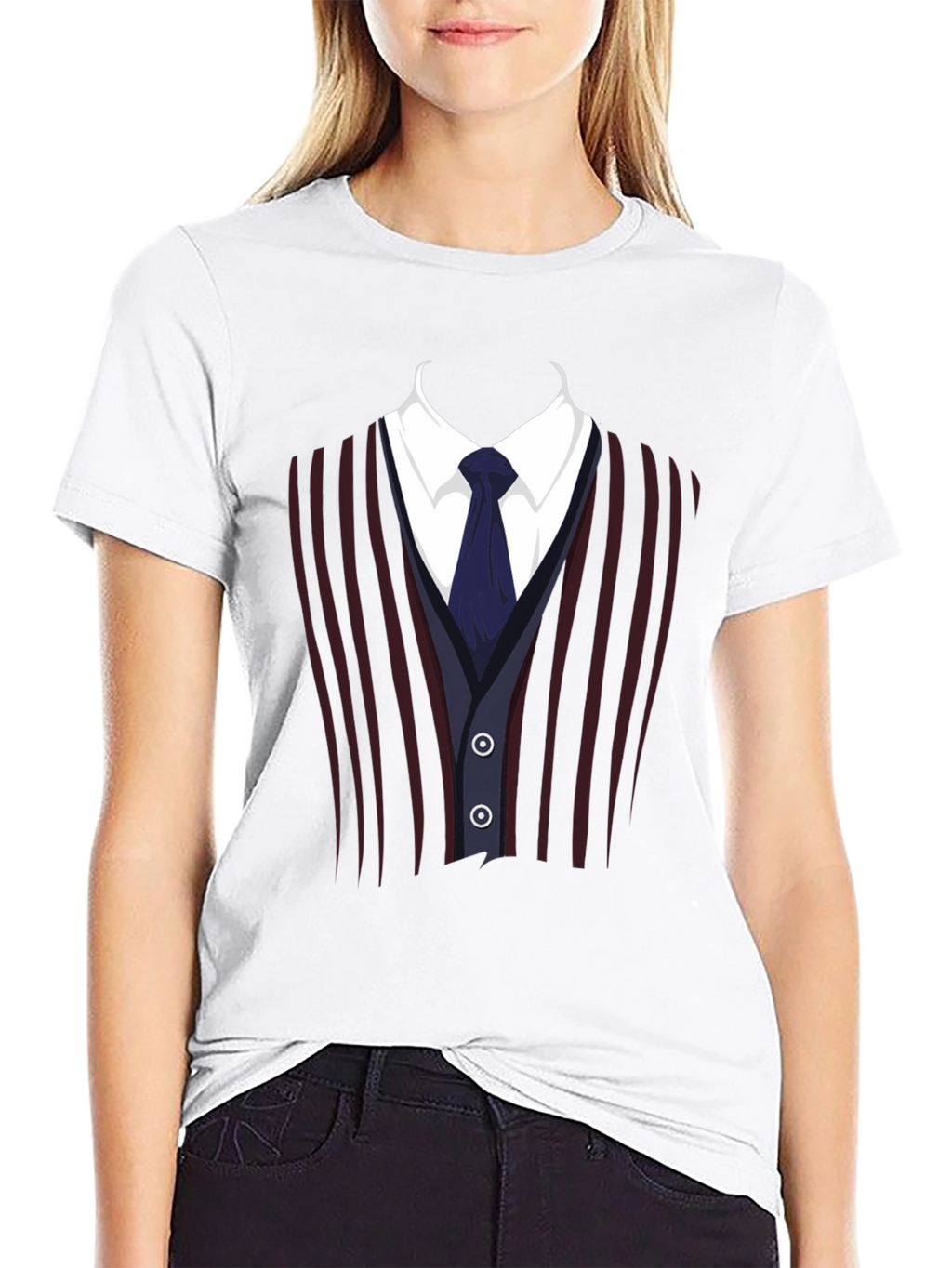 Suit Vest Graphic Tee - Funny Costume T-Shirt