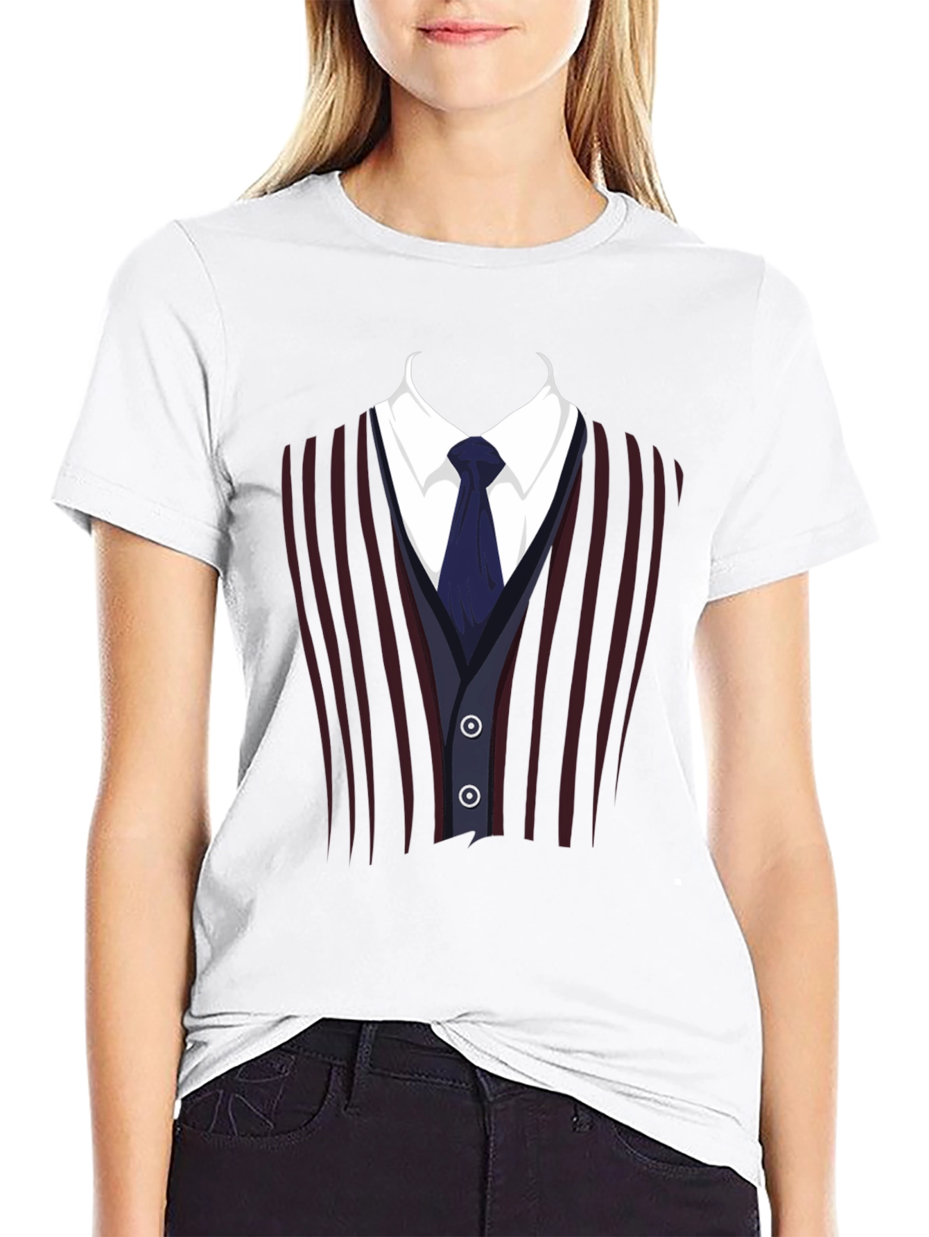 Suit Vest Graphic Tee - Funny Costume T-Shirt