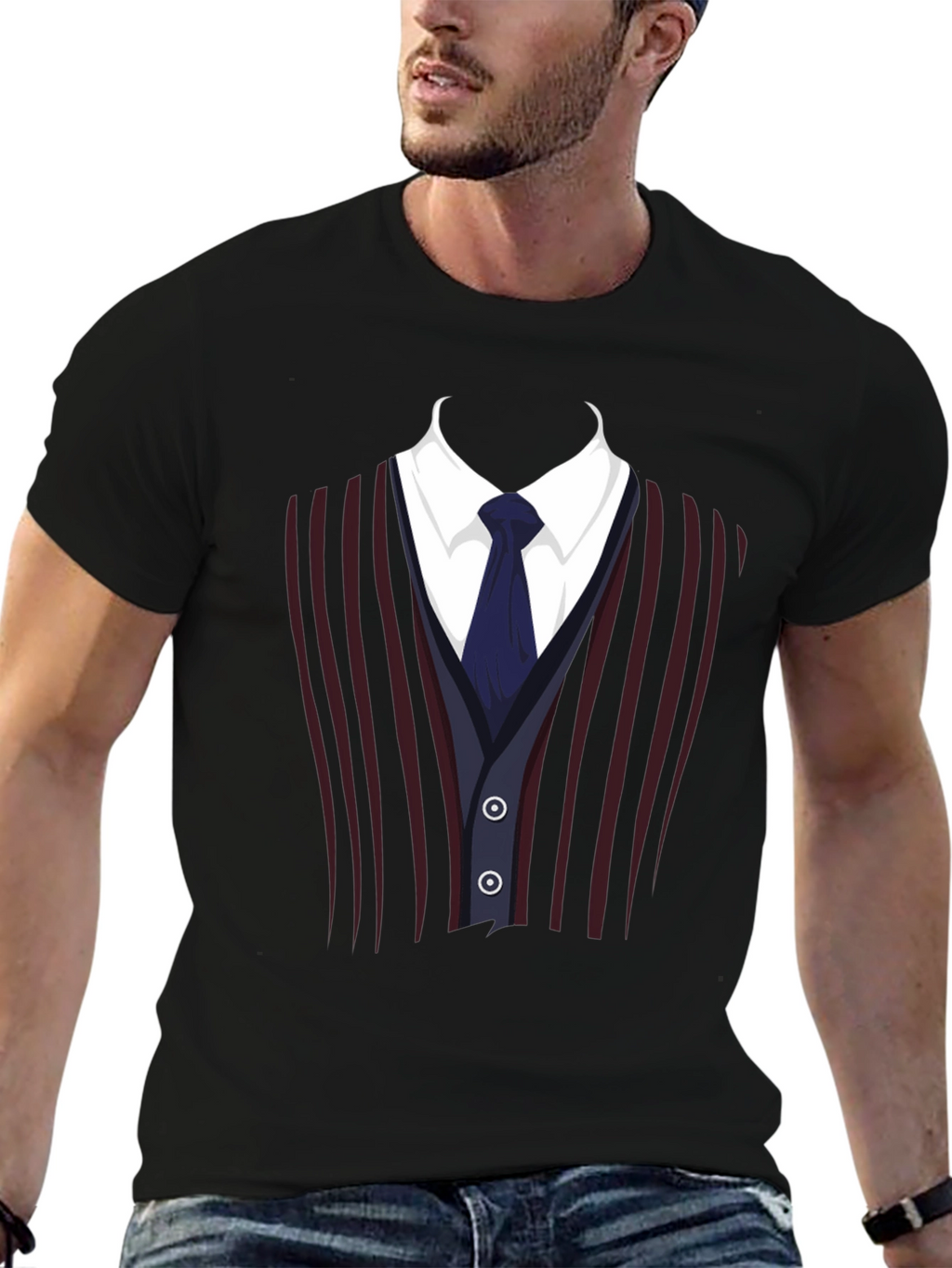 Suit Vest Graphic Tee - Funny Costume T-Shirt
