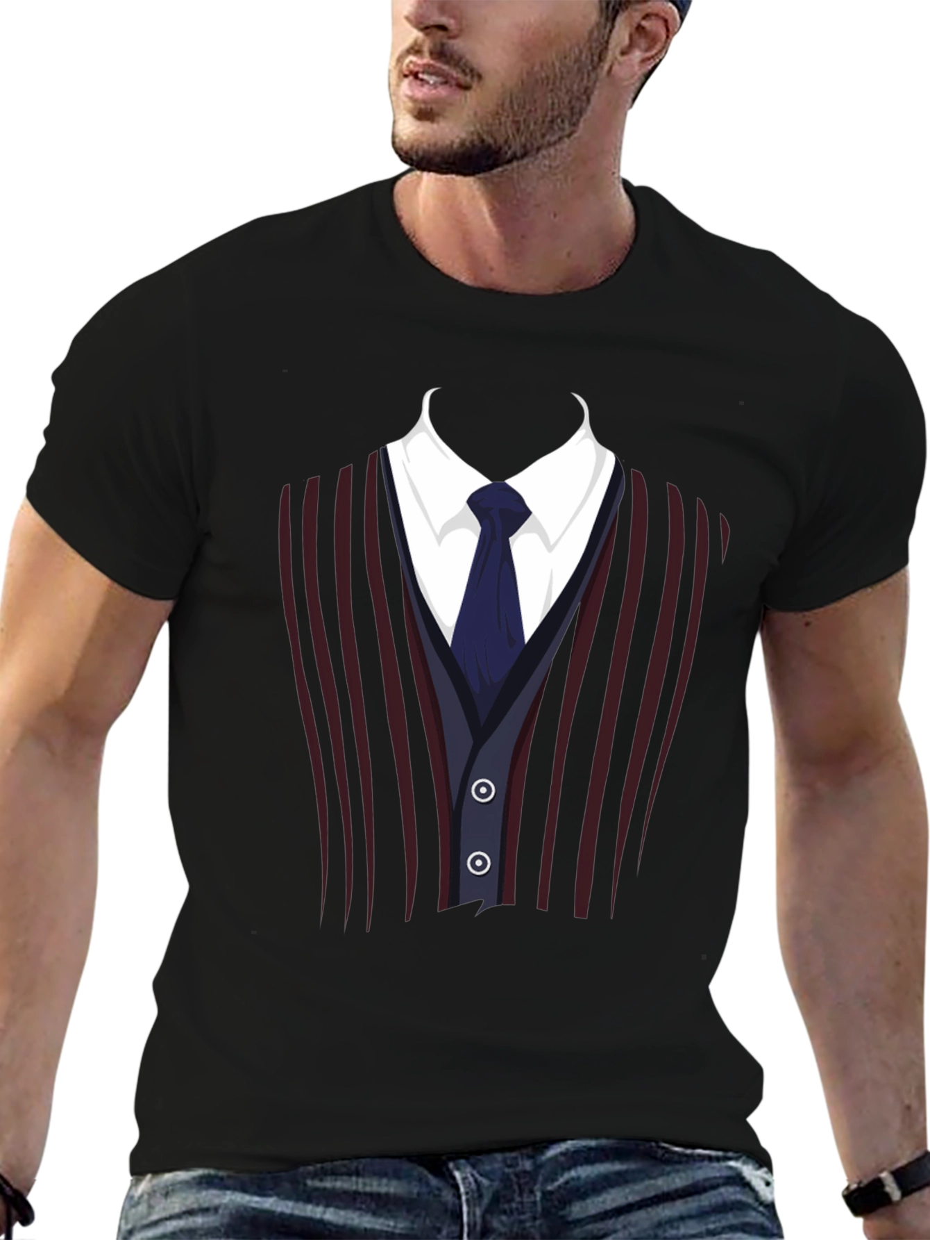 Suit Vest Graphic Tee - Funny Costume T-Shirt