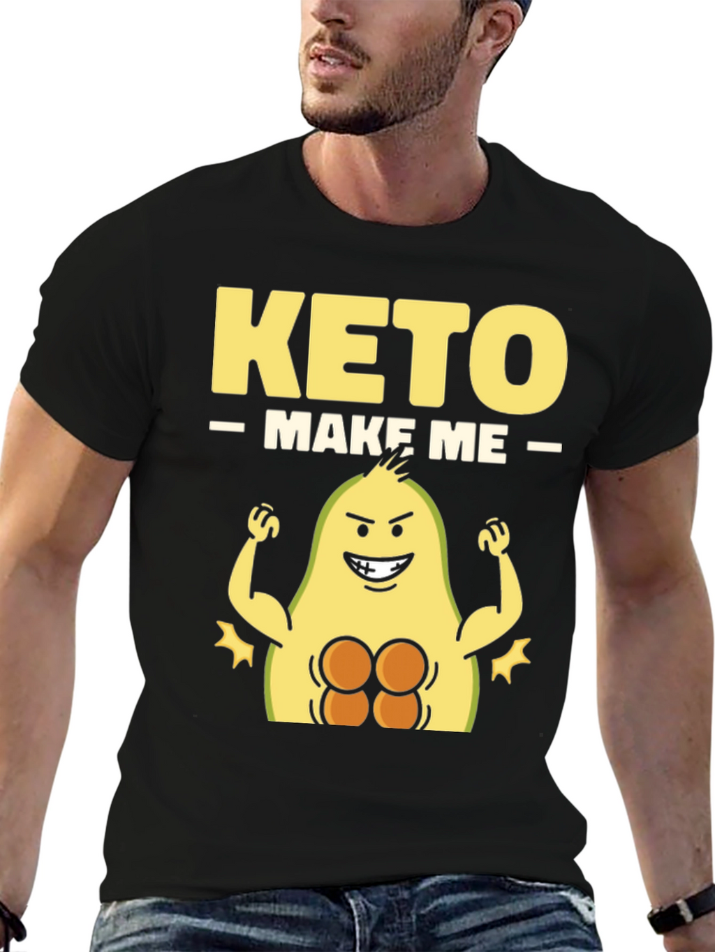 Keto Make Me Strong T-Shirt Avocado Gym