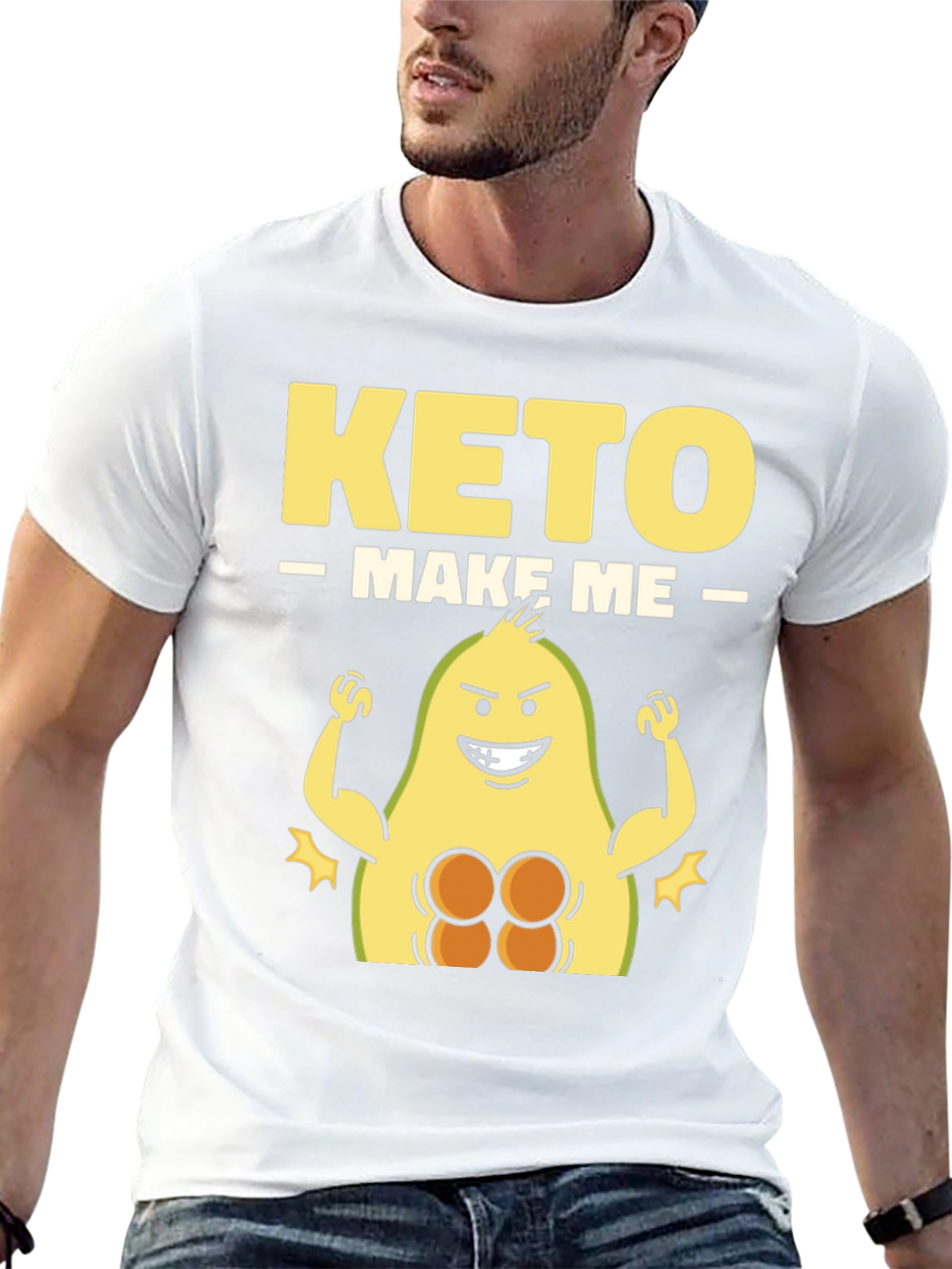 Keto Make Me Strong T-Shirt Avocado Gym
