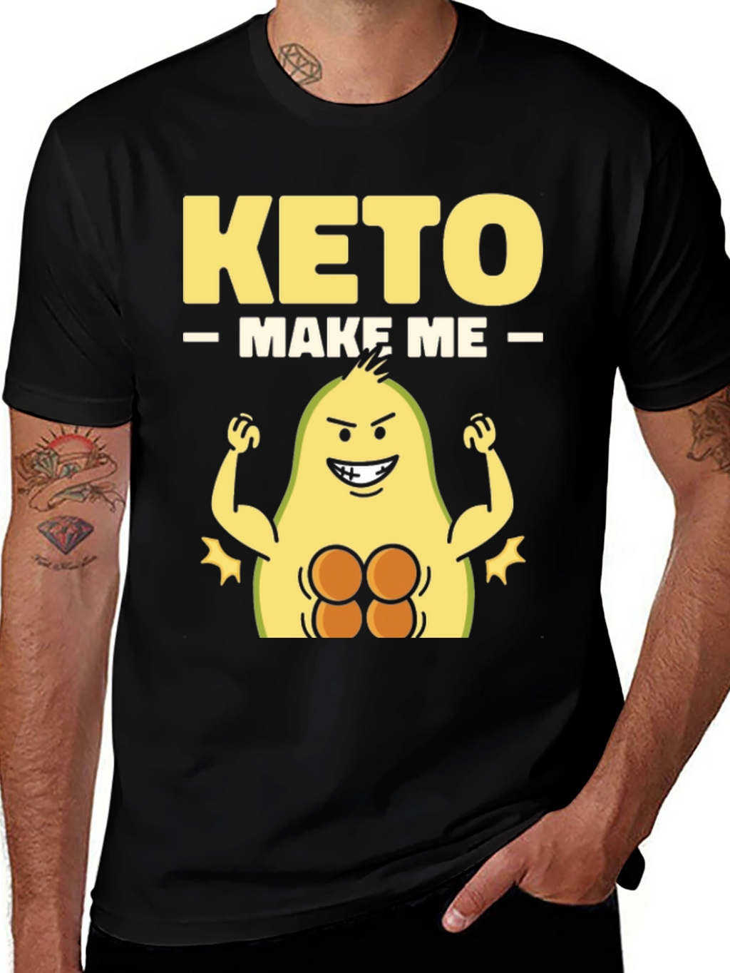 Keto Make Me Strong T-Shirt Avocado Gym