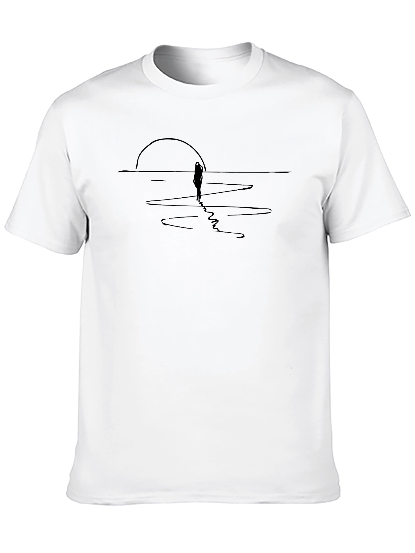 Sunset Silhouette Graphic T-Shirt - Black
