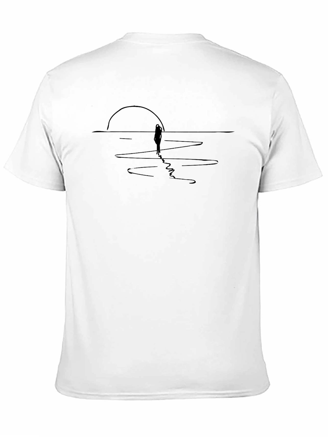 Sunset Silhouette Graphic T-Shirt - Black