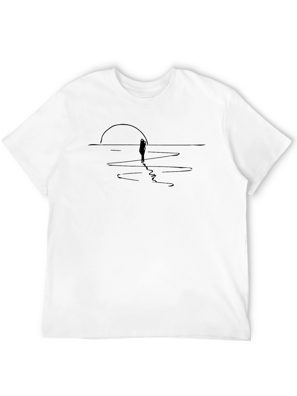 Sunset Silhouette Graphic T-Shirt - Black