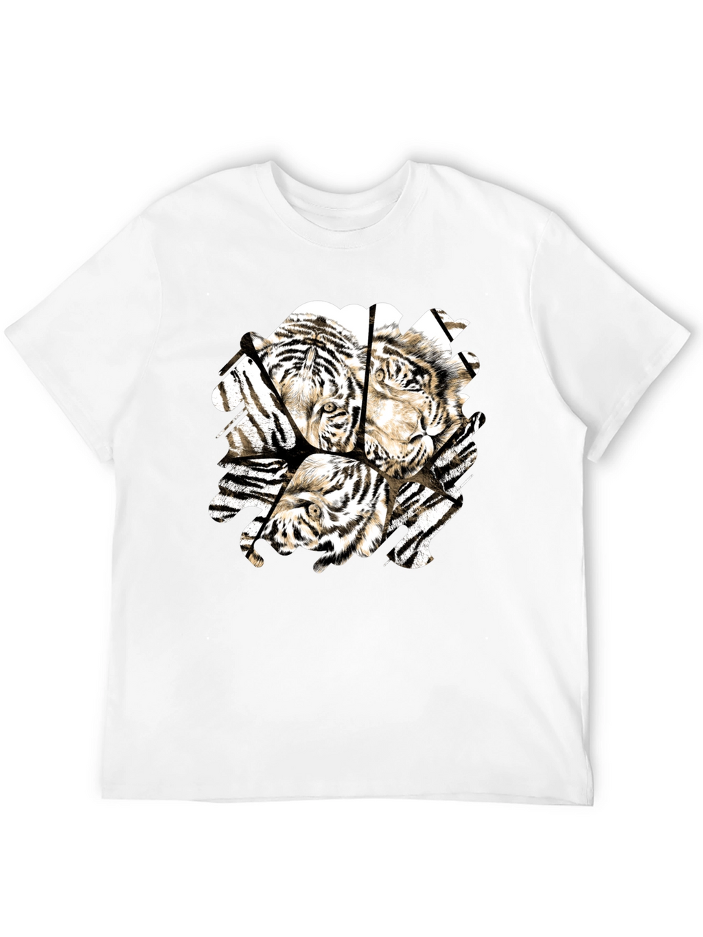 Tiger Graphic Black T-Shirt for Men